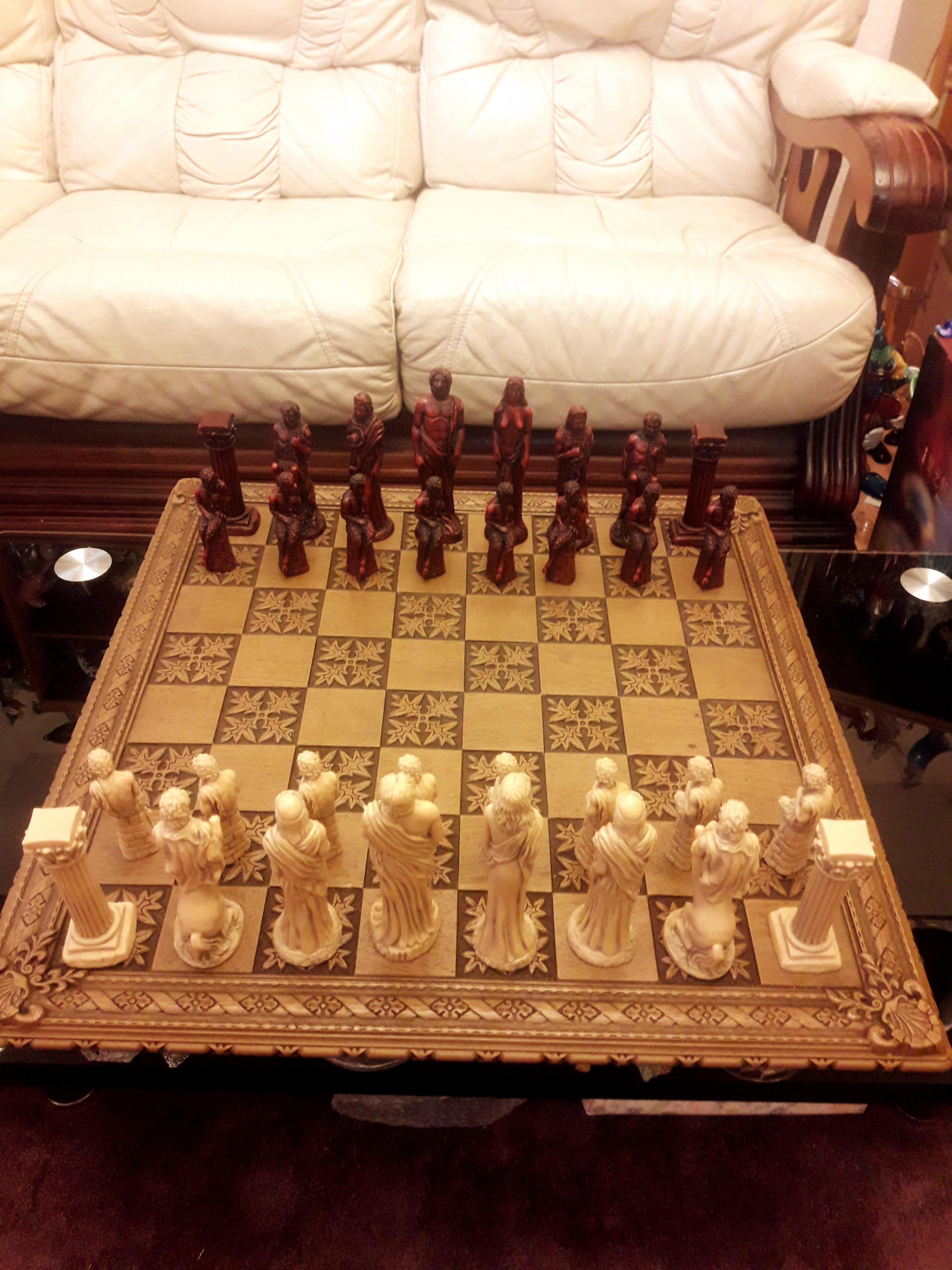 Vitange Hand Carved Chess Board For Sale 1