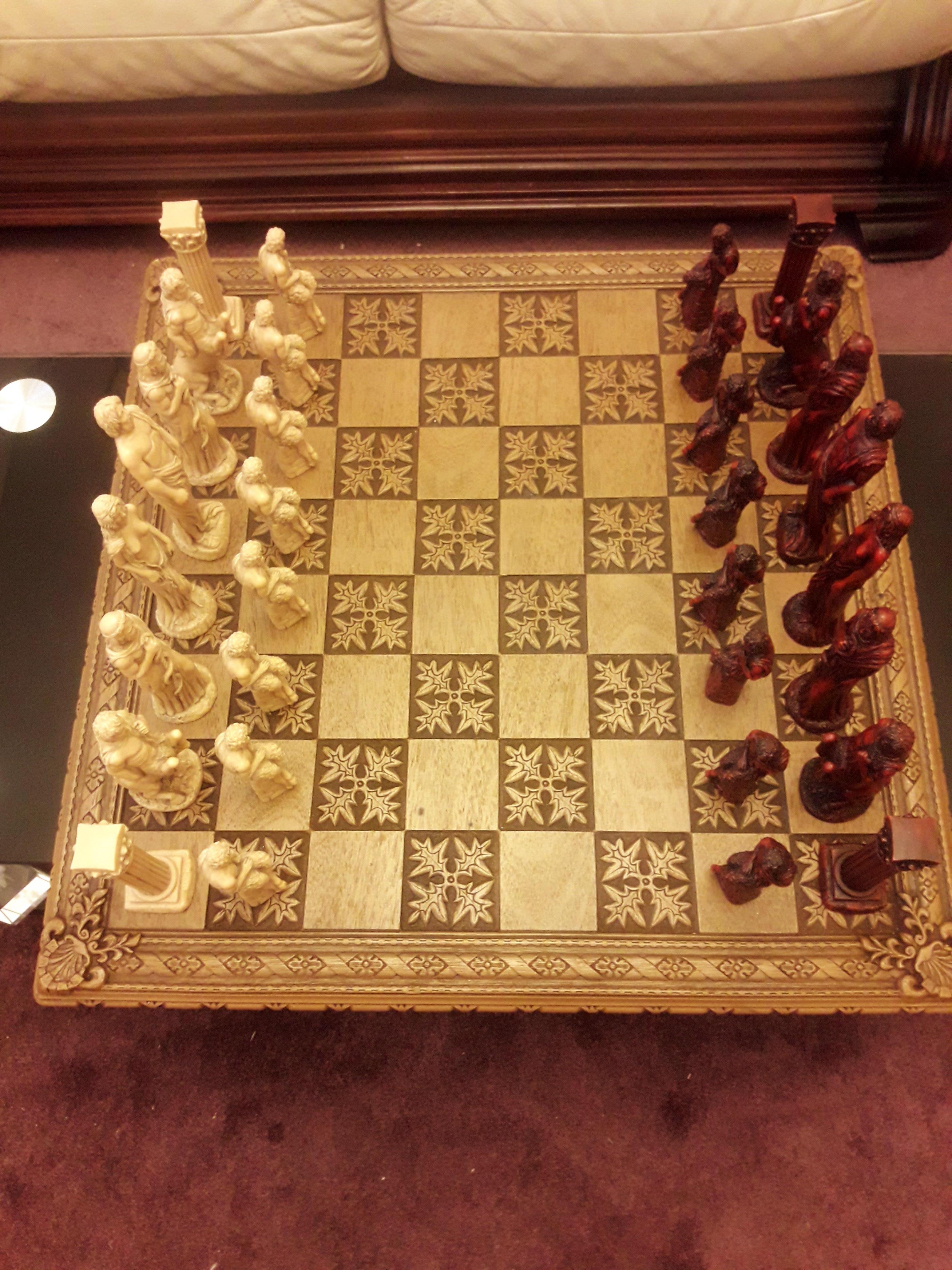 Vitange Hand Carved Chess Board For Sale 2