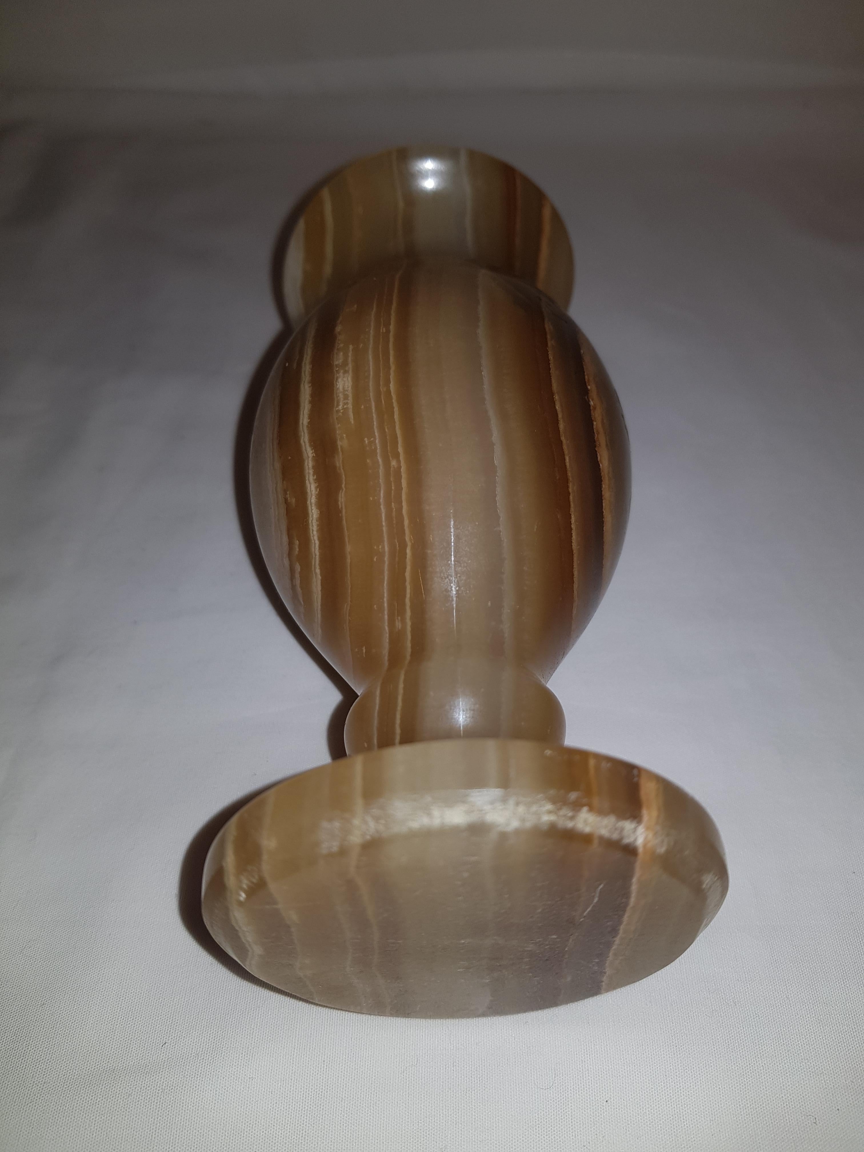 Italian Vitange Hand Craft Onix Stone Decorative Vases For Sale