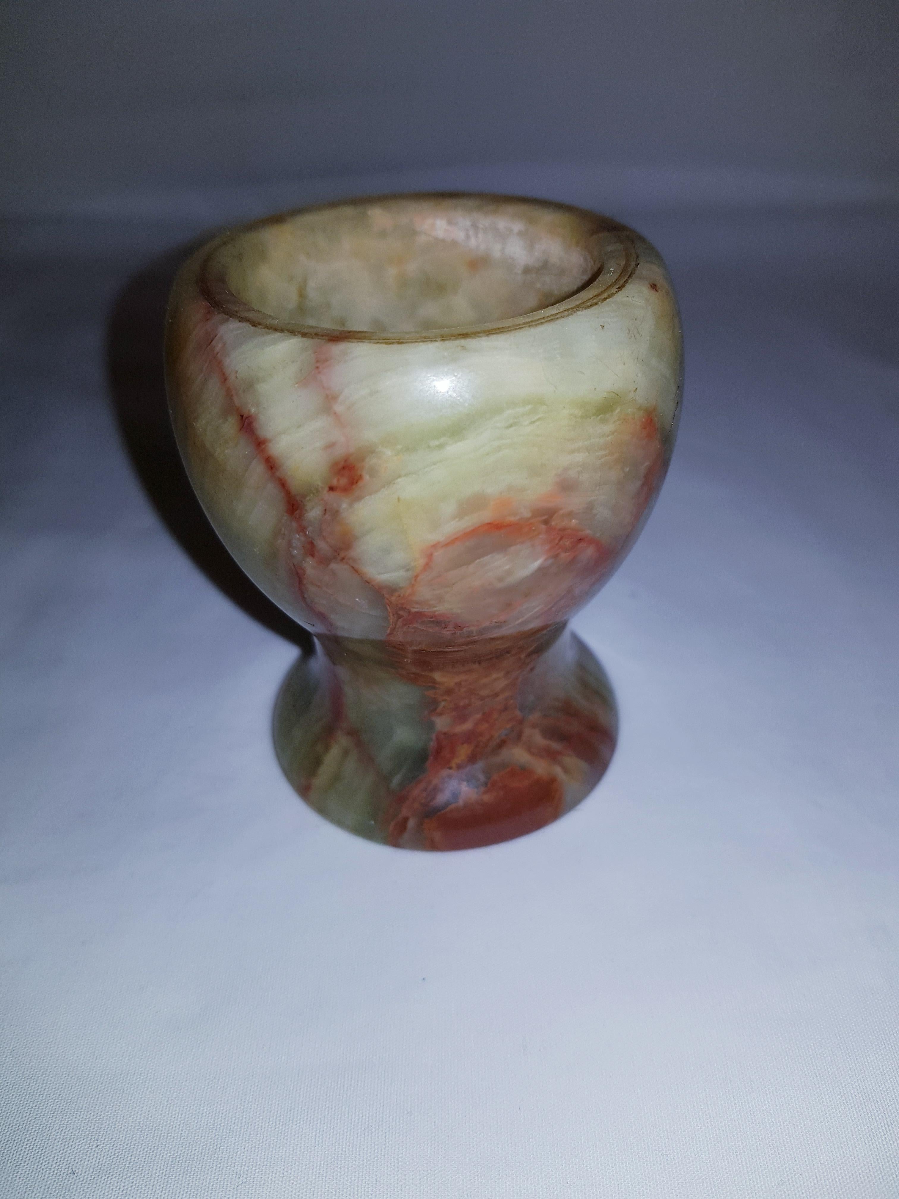 Late 20th Century Vitange Hand Craft Onix Stone Decorative Vases For Sale
