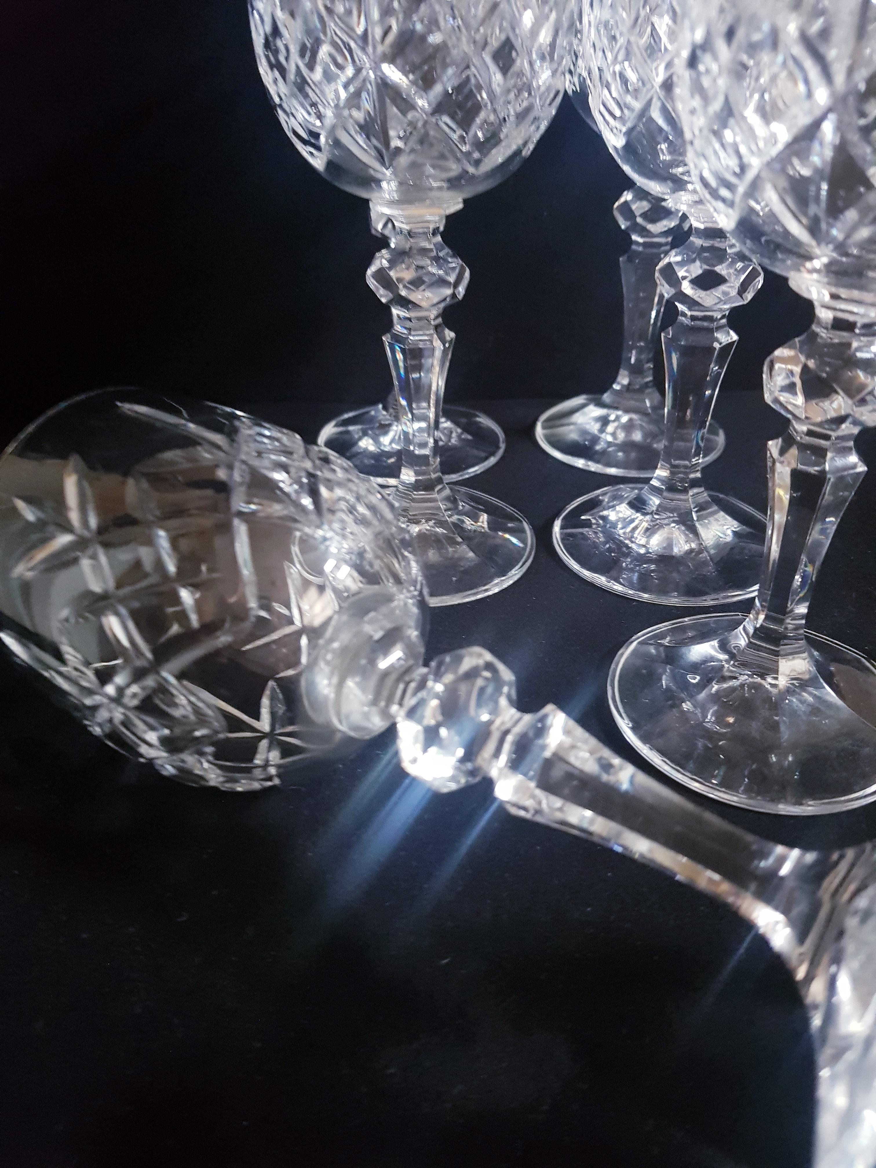 Vitange Hand Cut Crystal Drinking Set For Sale 4