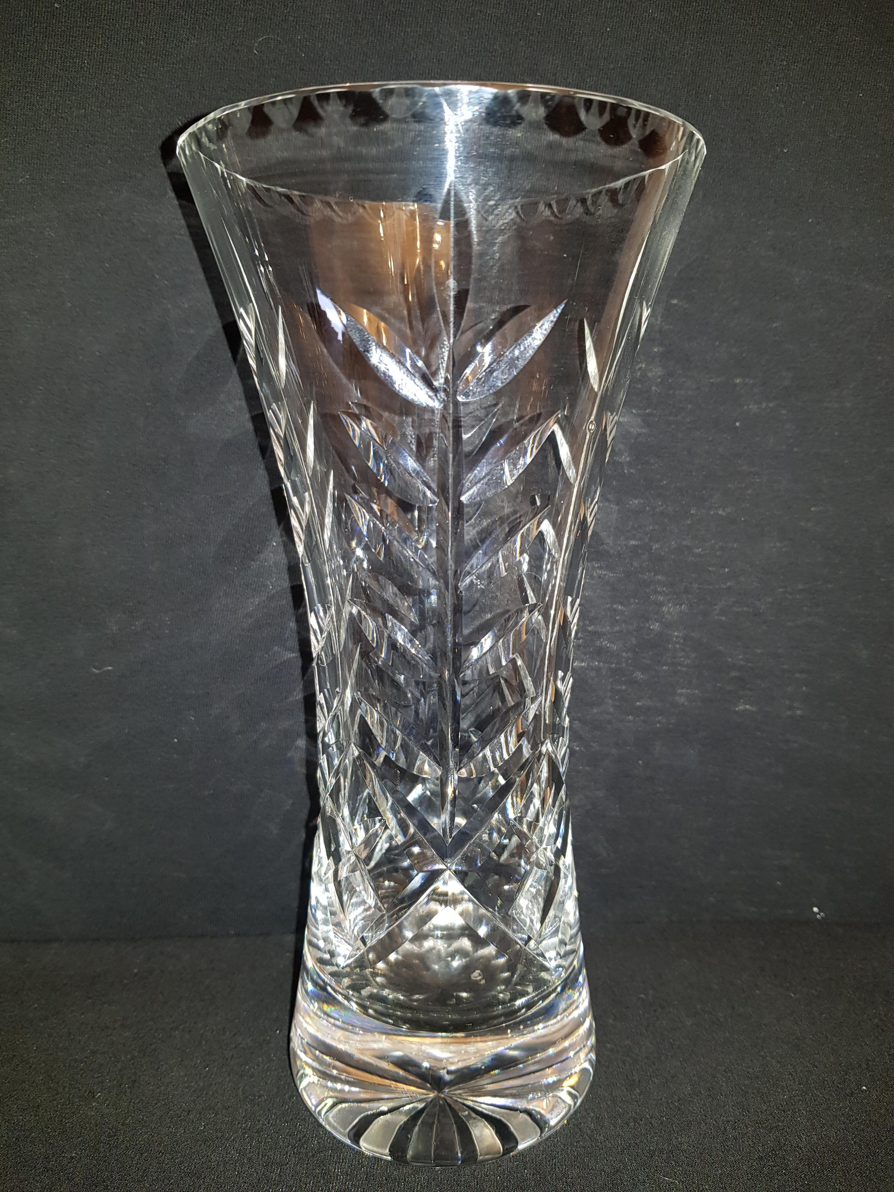 Art Deco Vitange Hand Cut Crystal Vases For Sale
