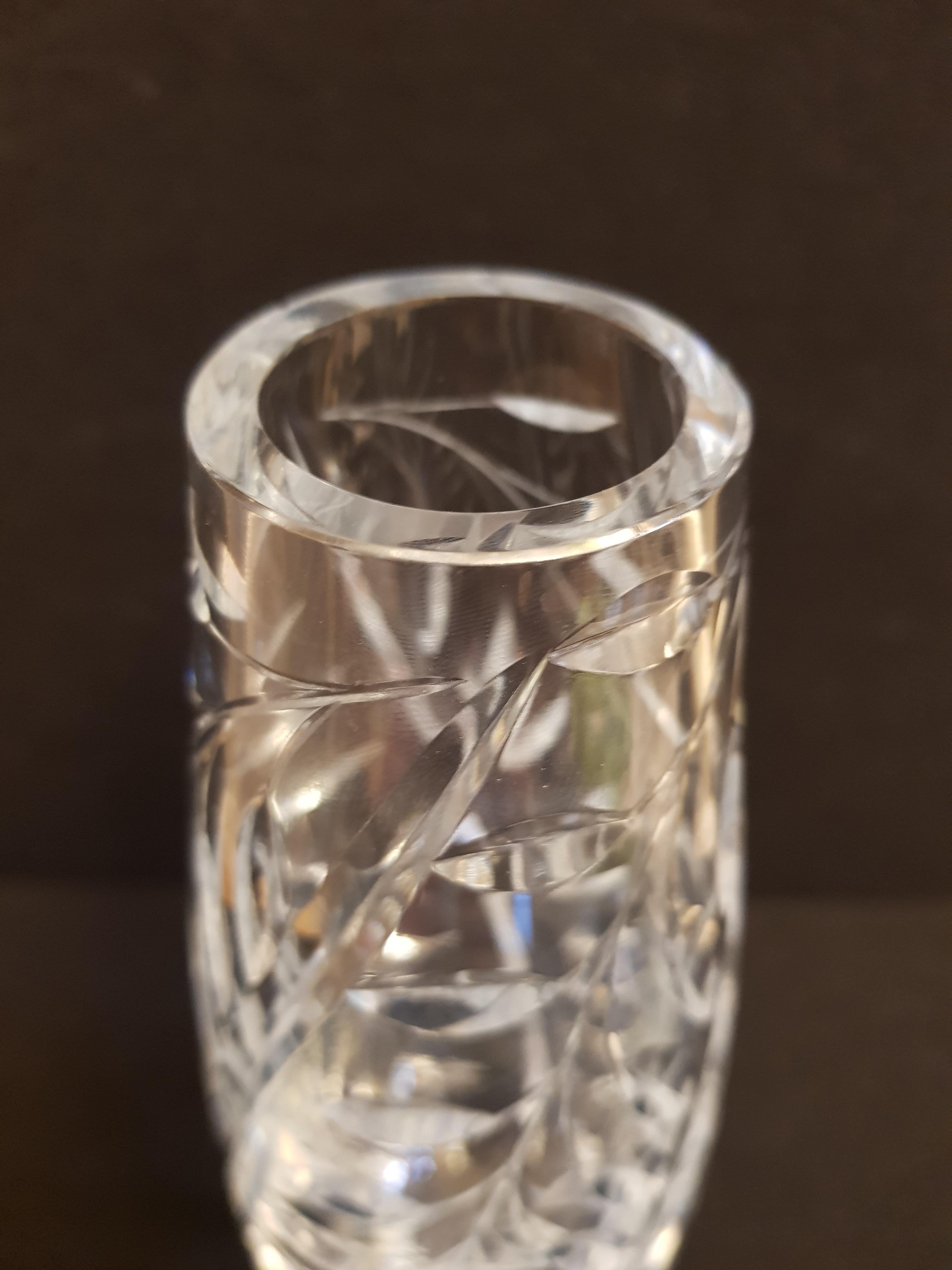 Vitange Hand Cut Crystal Vases For Sale 1