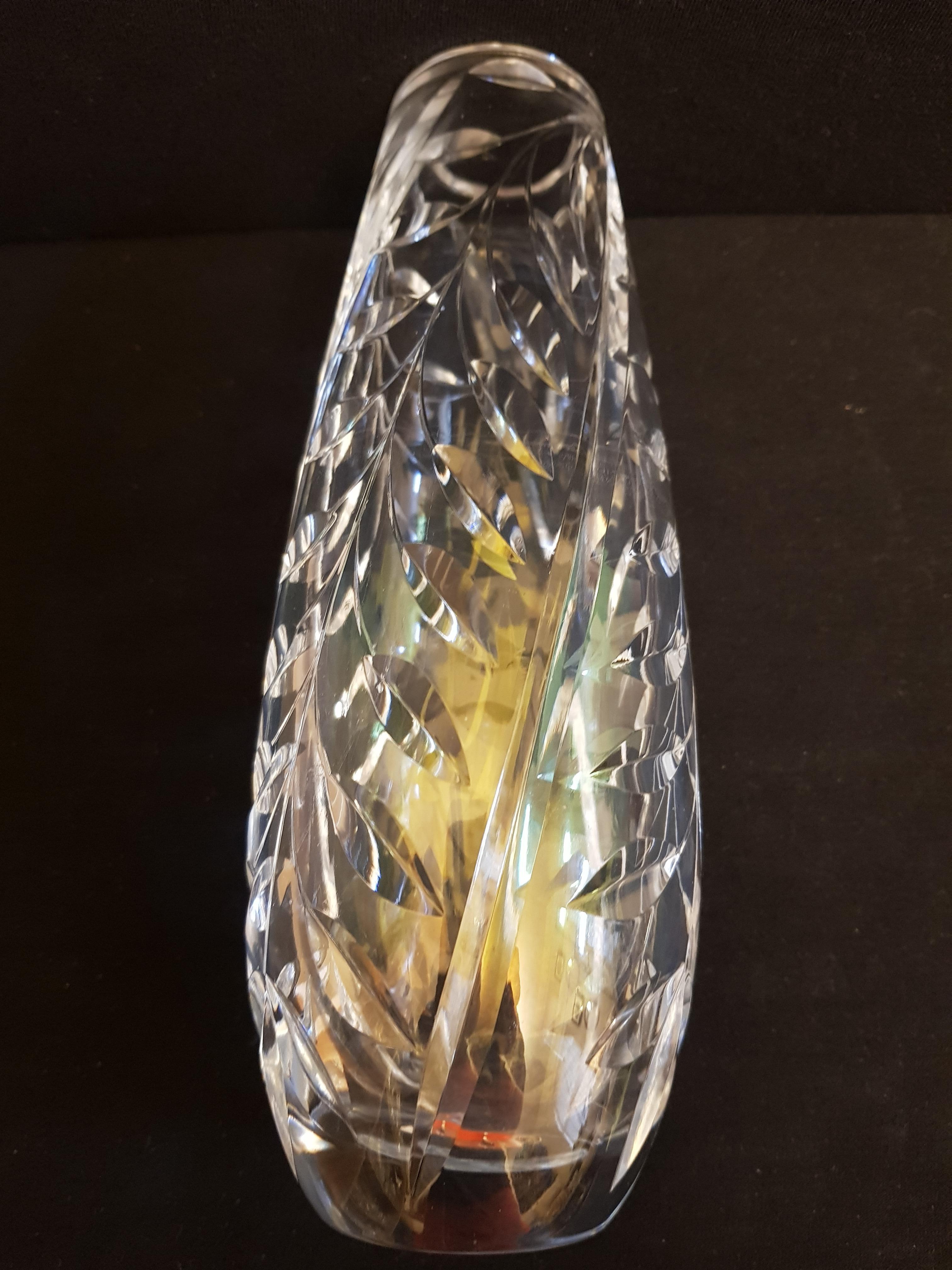 Vitange Hand Cut Crystal Vases For Sale 2
