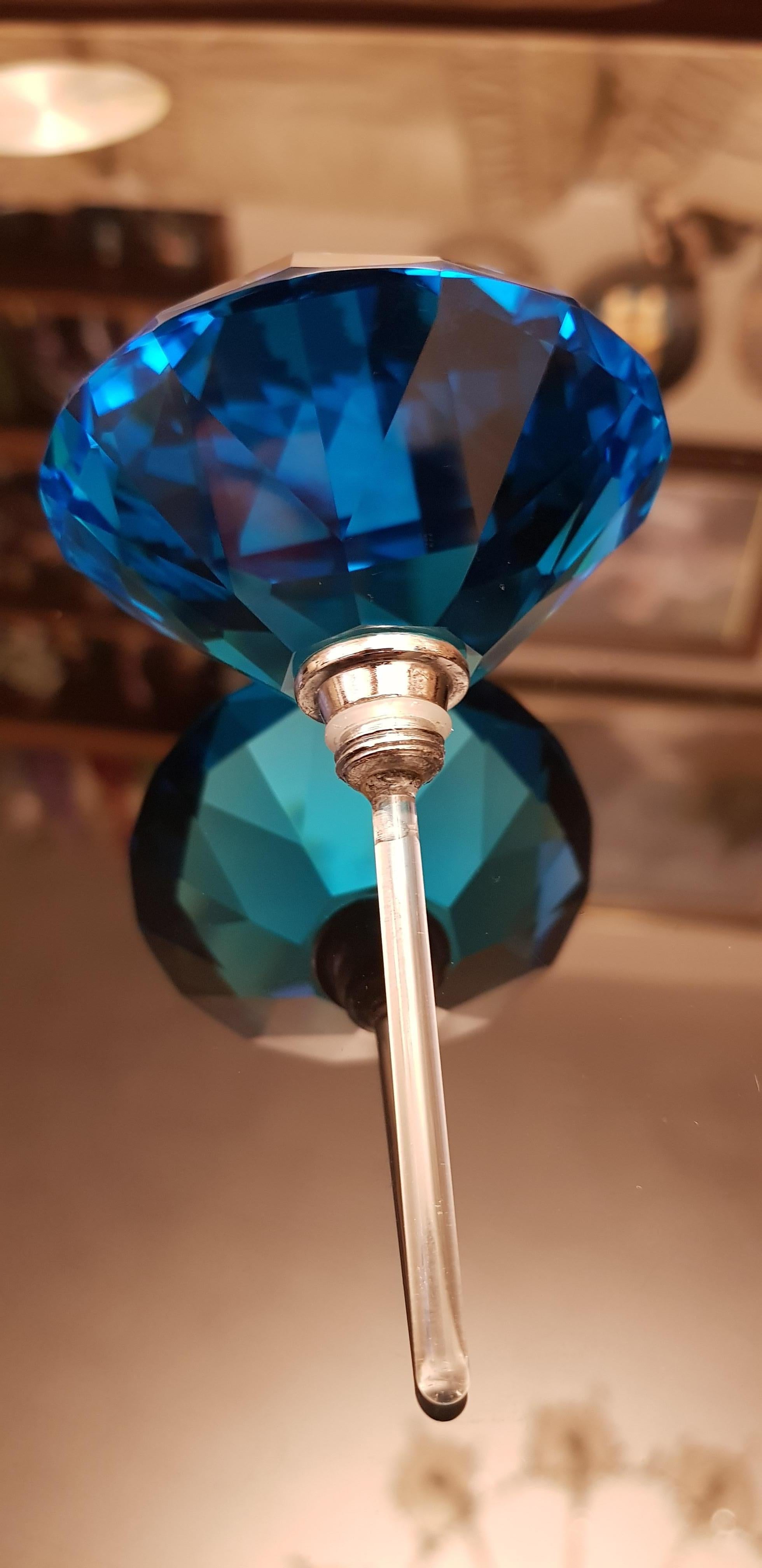 Vitange Handcut Gem Faceted Crystal Perfume Bottle For Sale 1