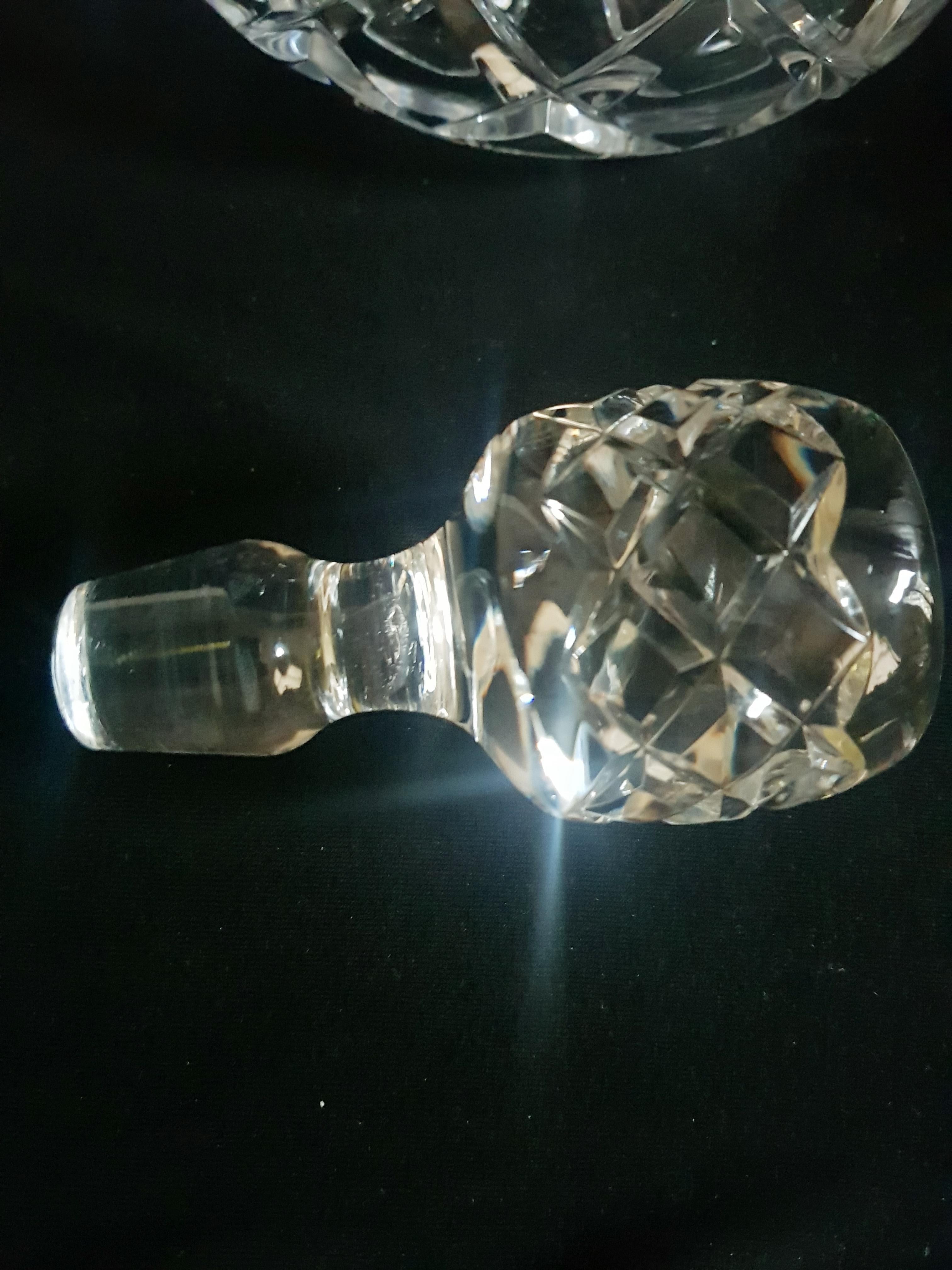 Art Deco Vintage Italian Hand Cut Crystal Decanter For Sale
