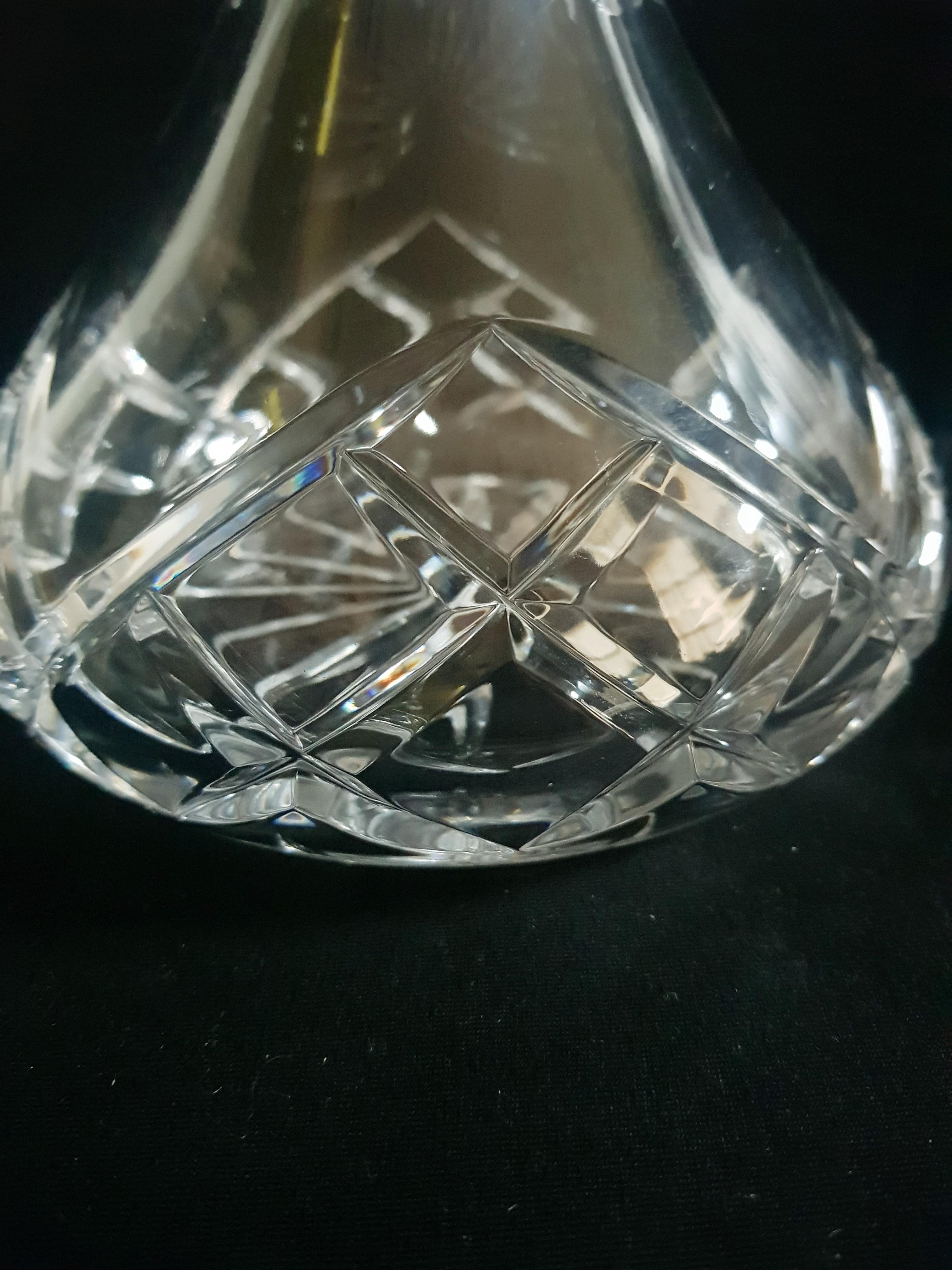 Mid-20th Century Vintage Italian Hand Cut Crystal Decanter For Sale