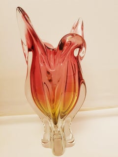 Vitange Large Bohemian Somerso Crystal Vase