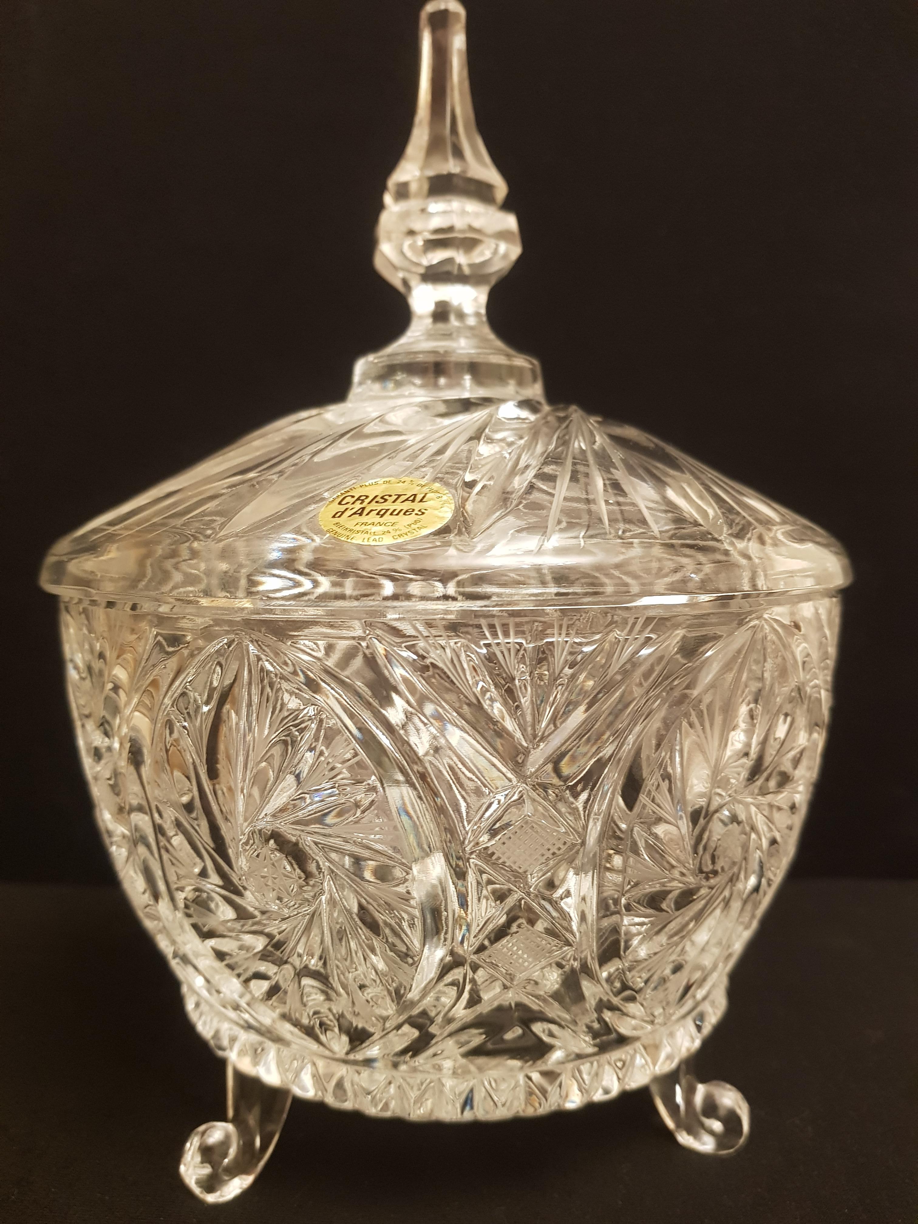 Vitange Large French Crystal Dish For Sale 4