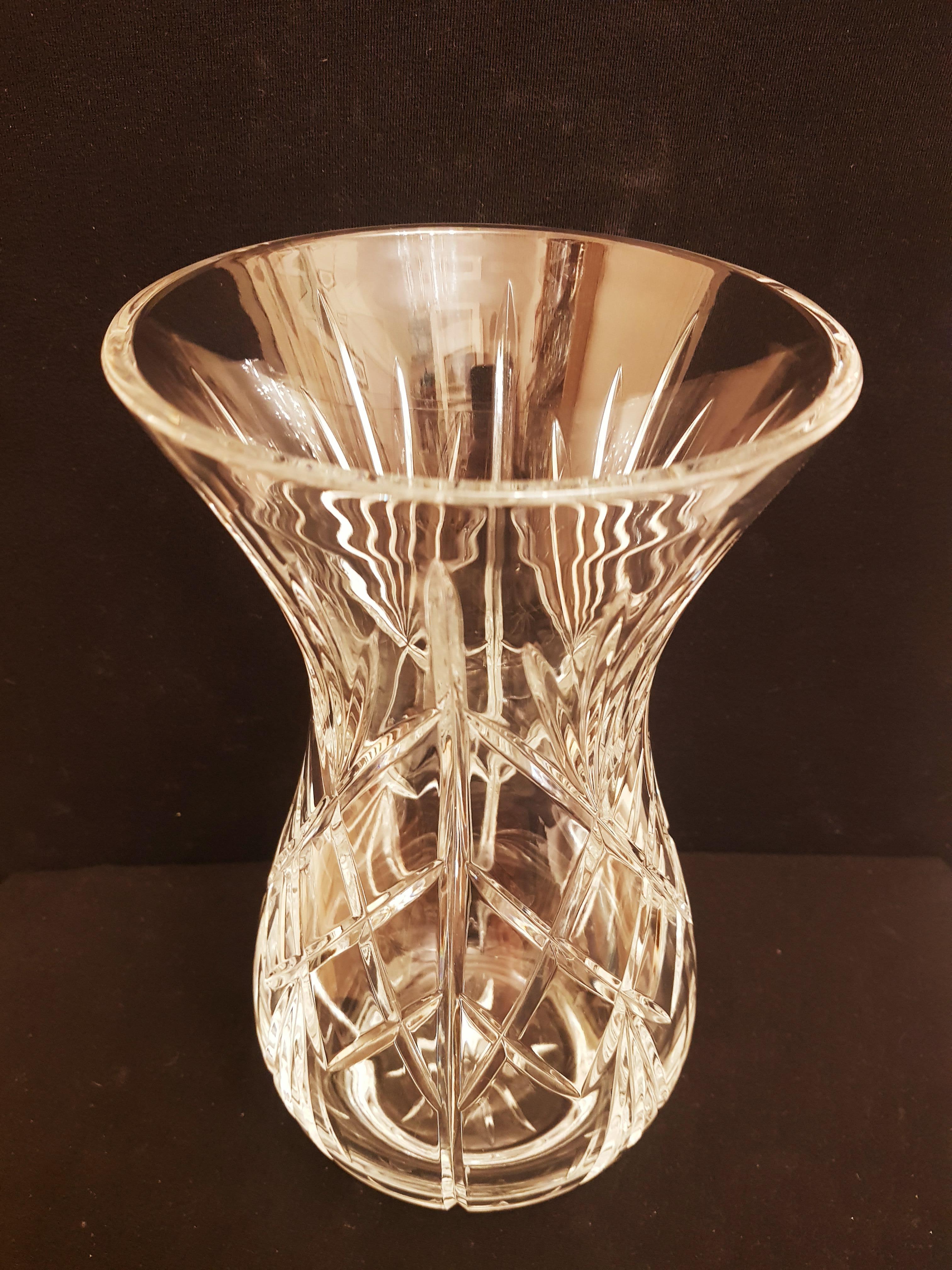 Art Deco Vitange Large Italian Crystal Vase For Sale