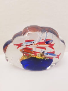 Vitange Murano Glass Aquarium Paperweight