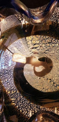 Vitange large Murano Glass Bowl with Gold and Silver Leaf