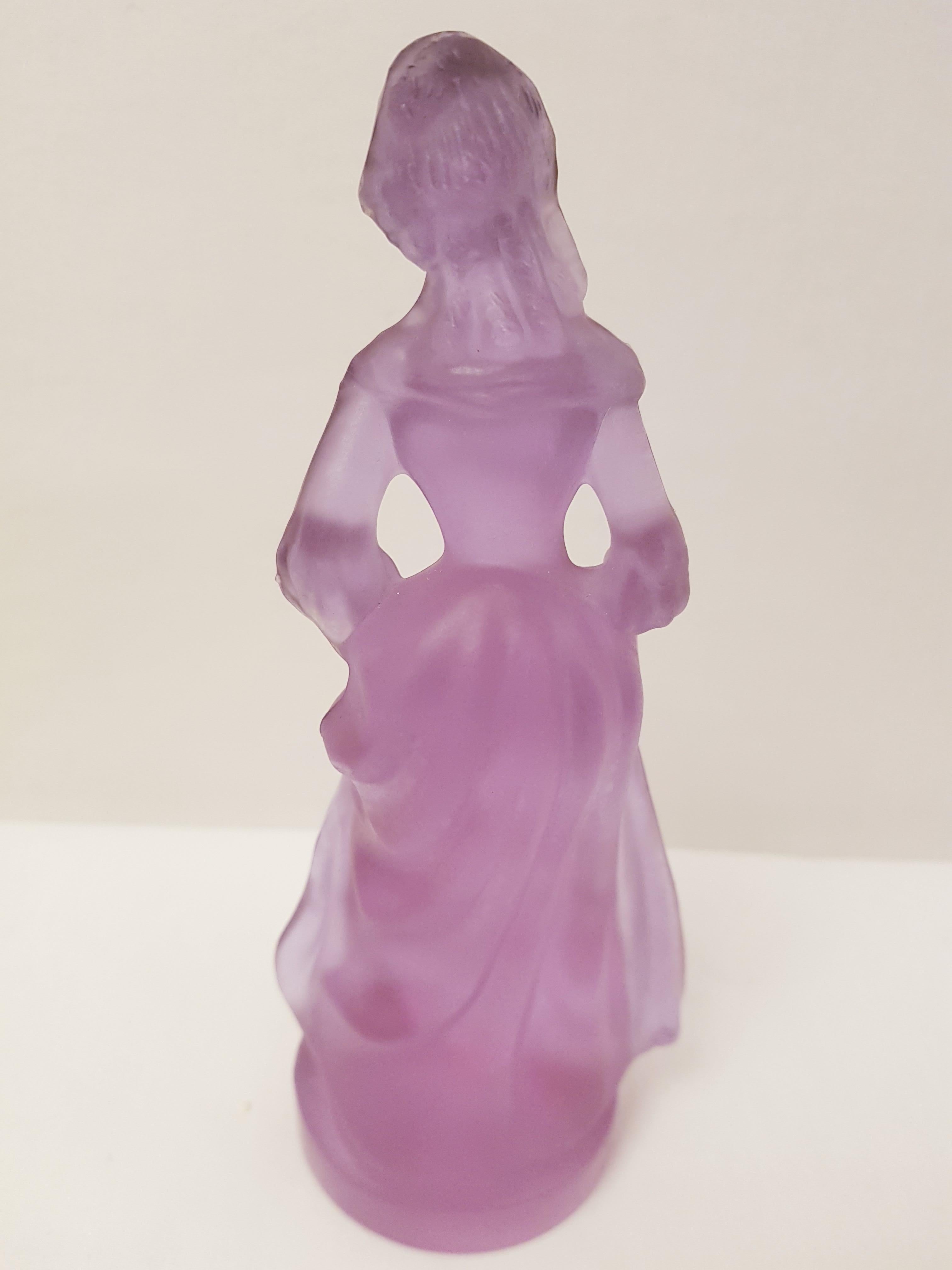 Art Deco Frosted Murano Glass Neodymium Alexandrit Lady For Sale