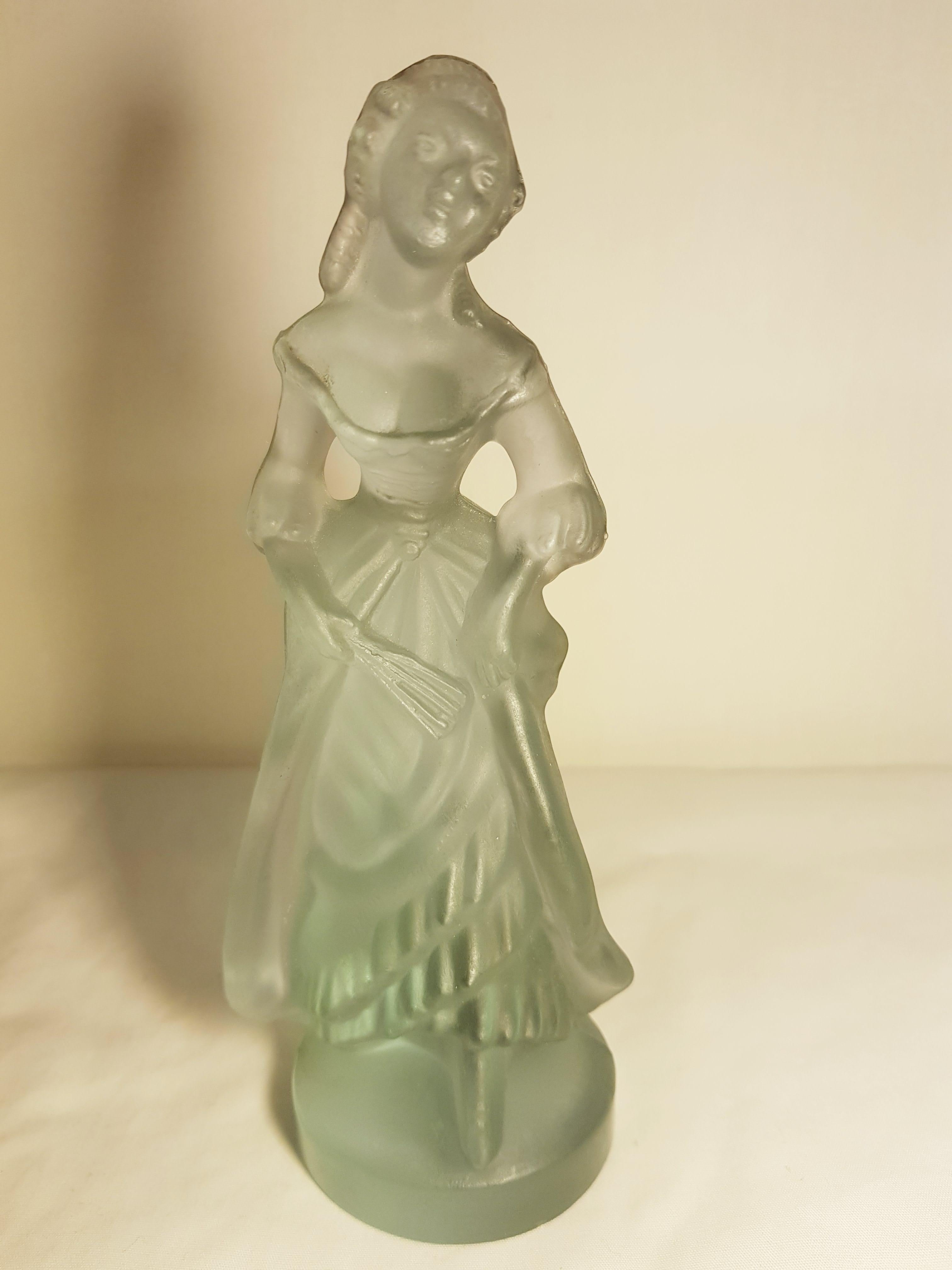 Hand-Crafted Frosted Murano Glass Neodymium Alexandrit Lady For Sale