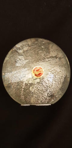 Vitange Murano Glass Paperweight with Silver Leaf