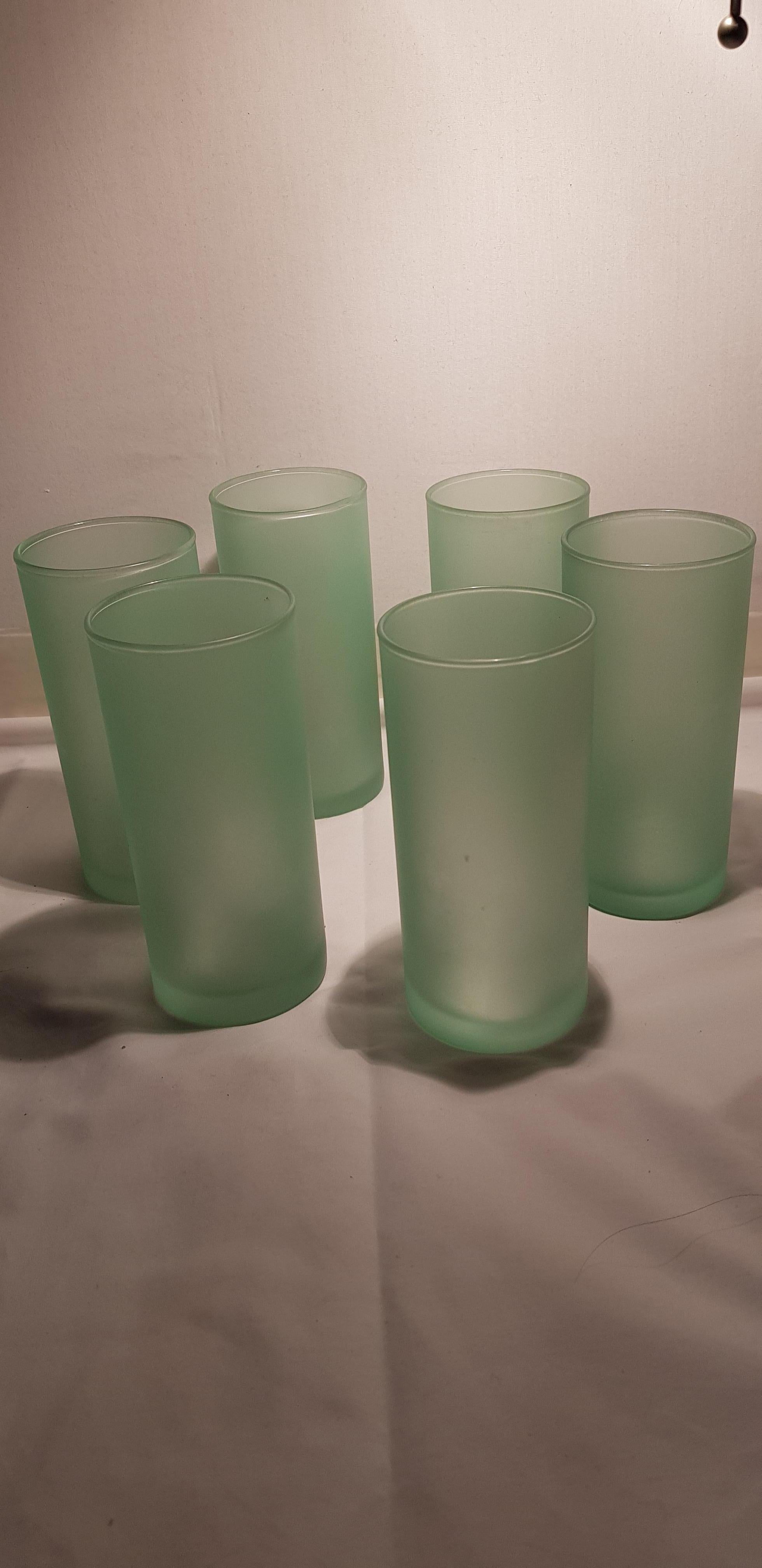 Hand-Crafted Vitange Murano Glass Satinato Drinking Set For Sale