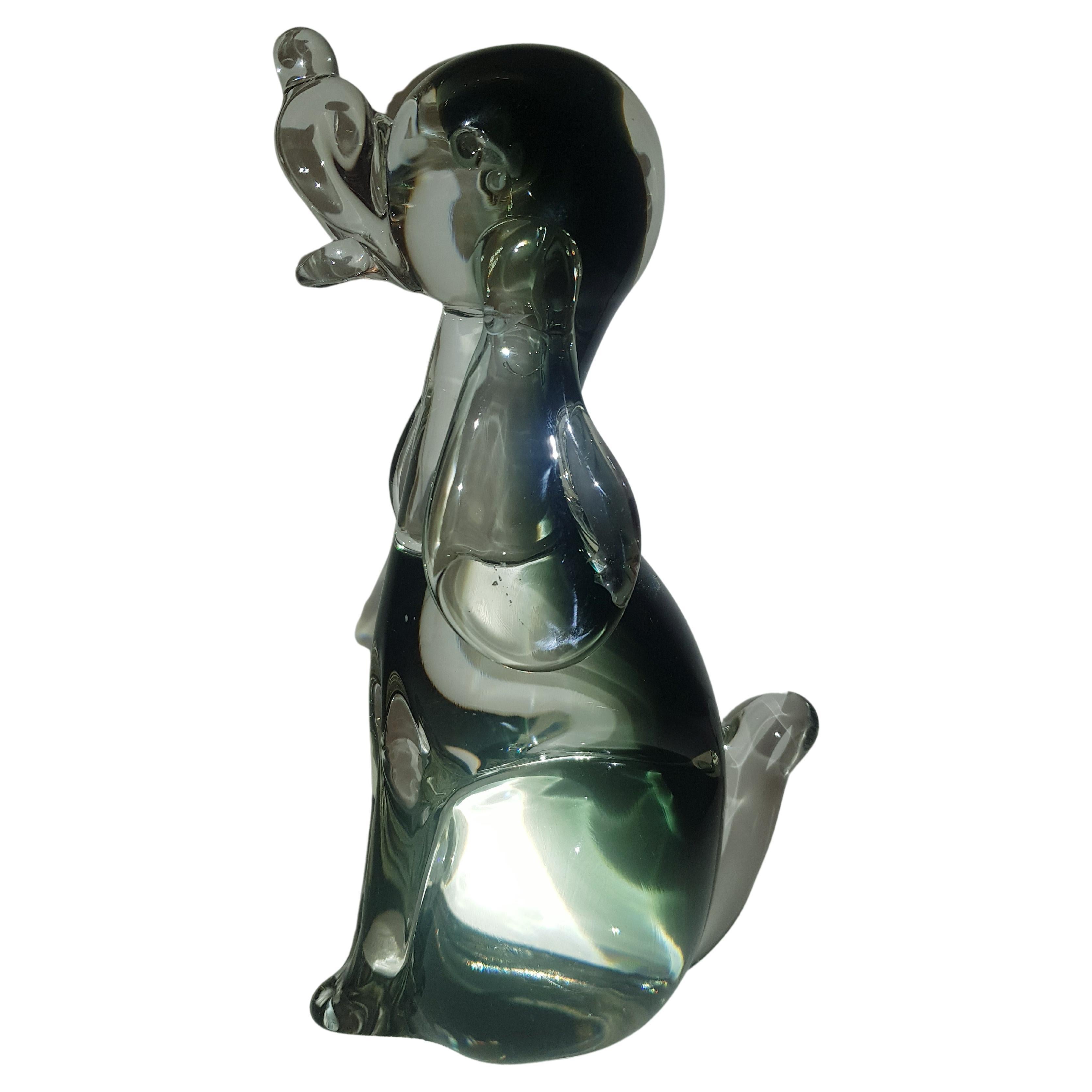 Vitange Murano Glass Somerso Dog For Sale