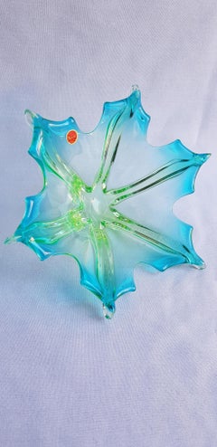 Middle  of century Murano Glass Somerso Uranium Bowl