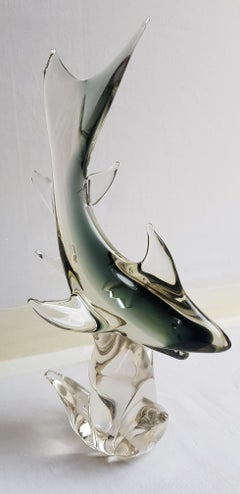 Vitange Murano Glass Sommerso Shark, Formia Vetri