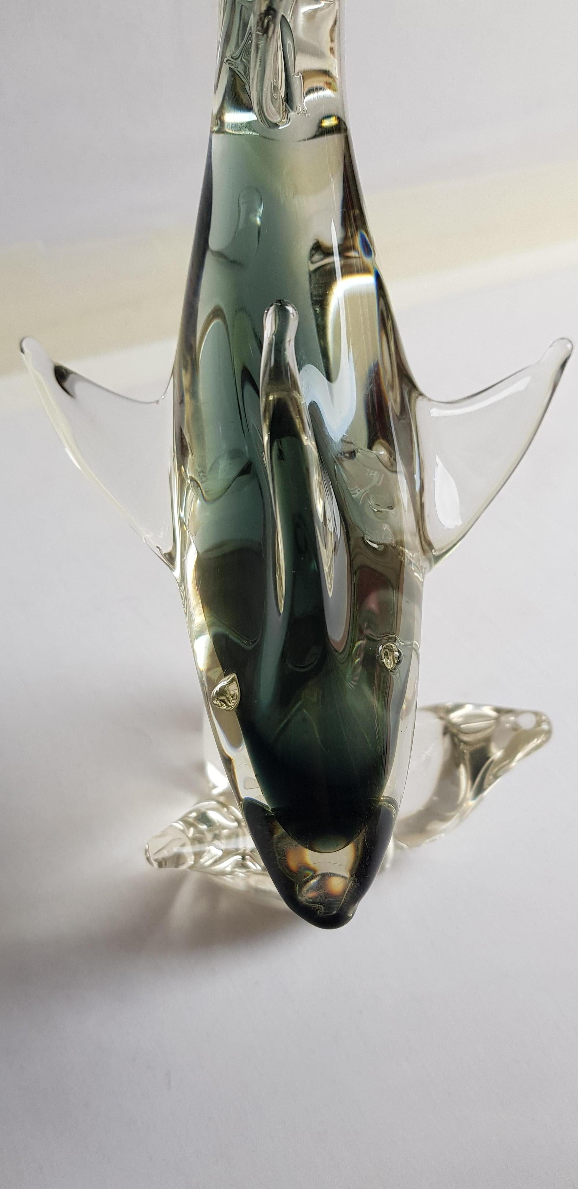Vitange Murano Glass Sommerso Shark, Formia Vetri For Sale 1