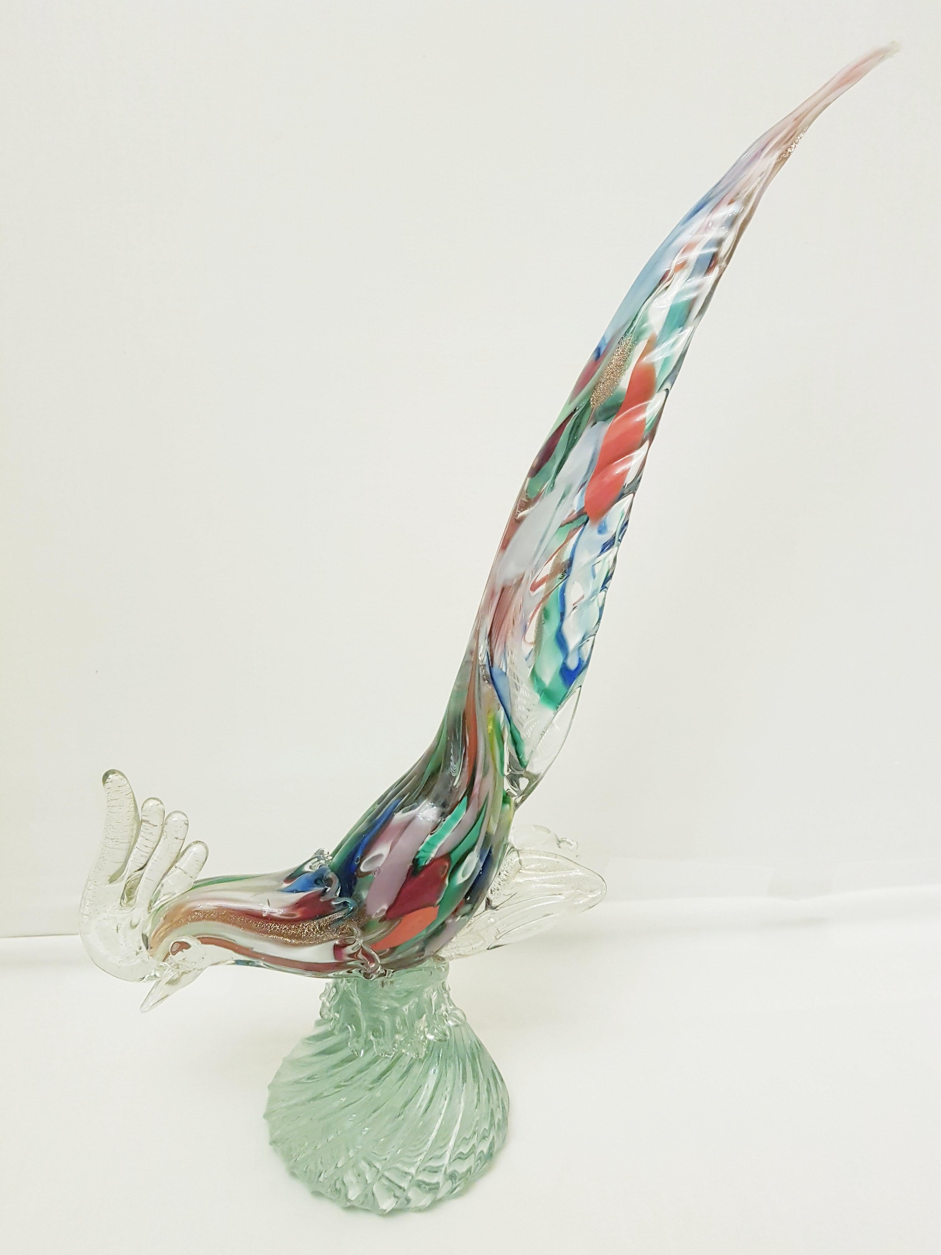 Art Nouveau Middle of century murano glass Byzantino bird (A.Ve.M) For Sale