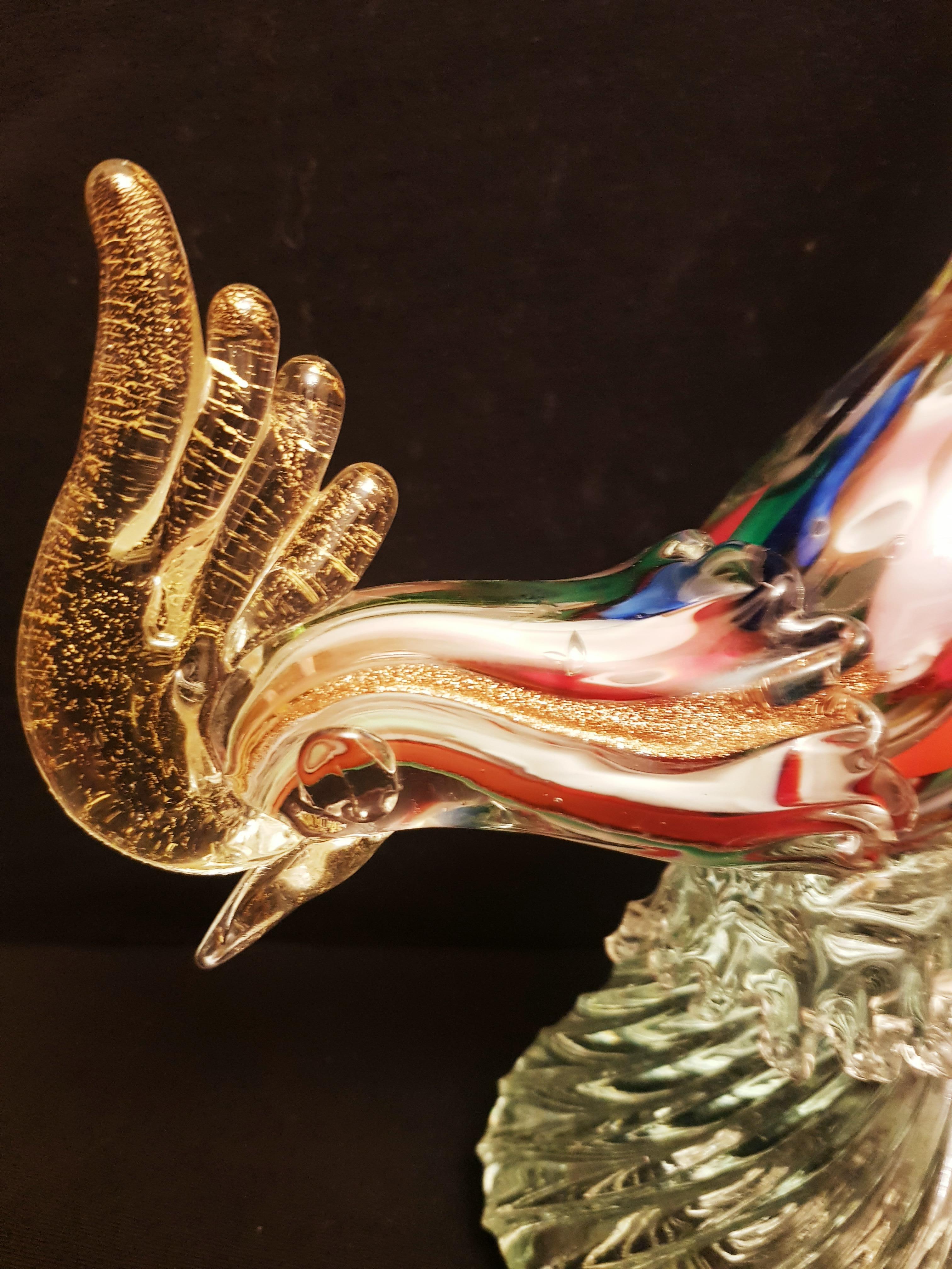 Middle of century murano glass Byzantino bird (A.Ve.M) In Excellent Condition For Sale In Grantham, GB