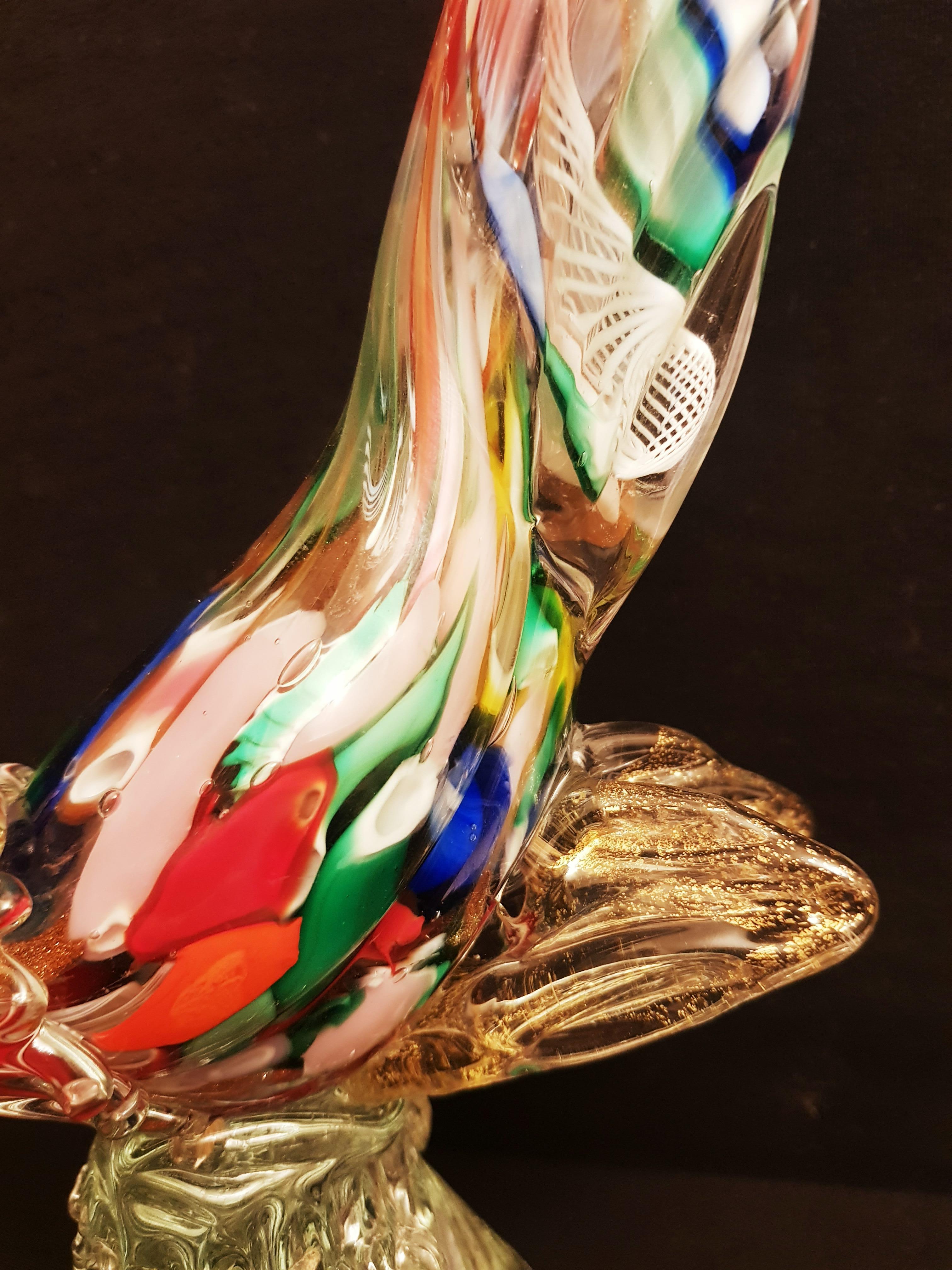 Mid-20th Century Middle of century murano glass Byzantino bird (A.Ve.M) For Sale