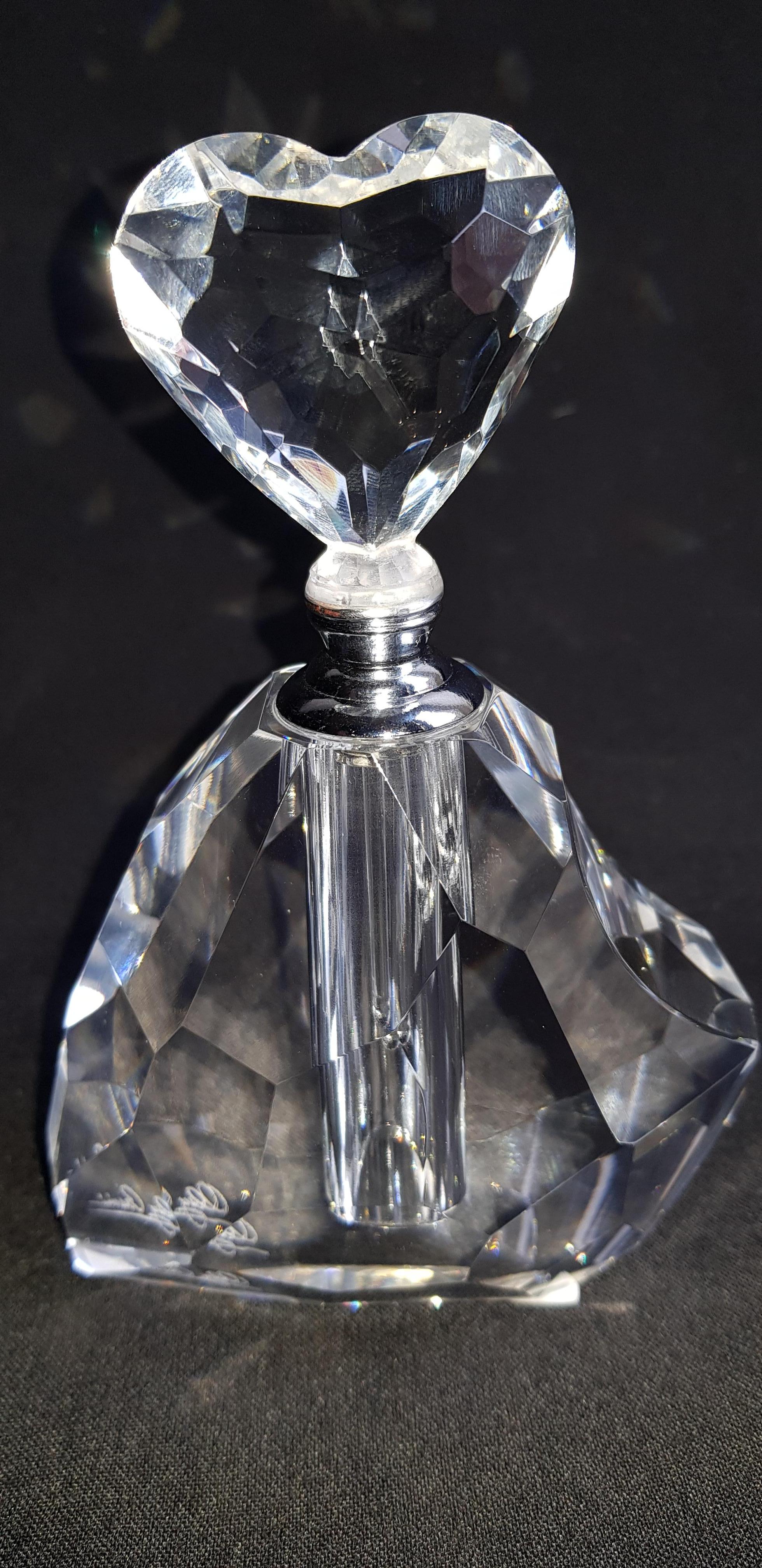 Late 20th Century Vitange Oleg Cassini Signed Crystal Perfume Bottle For Sale