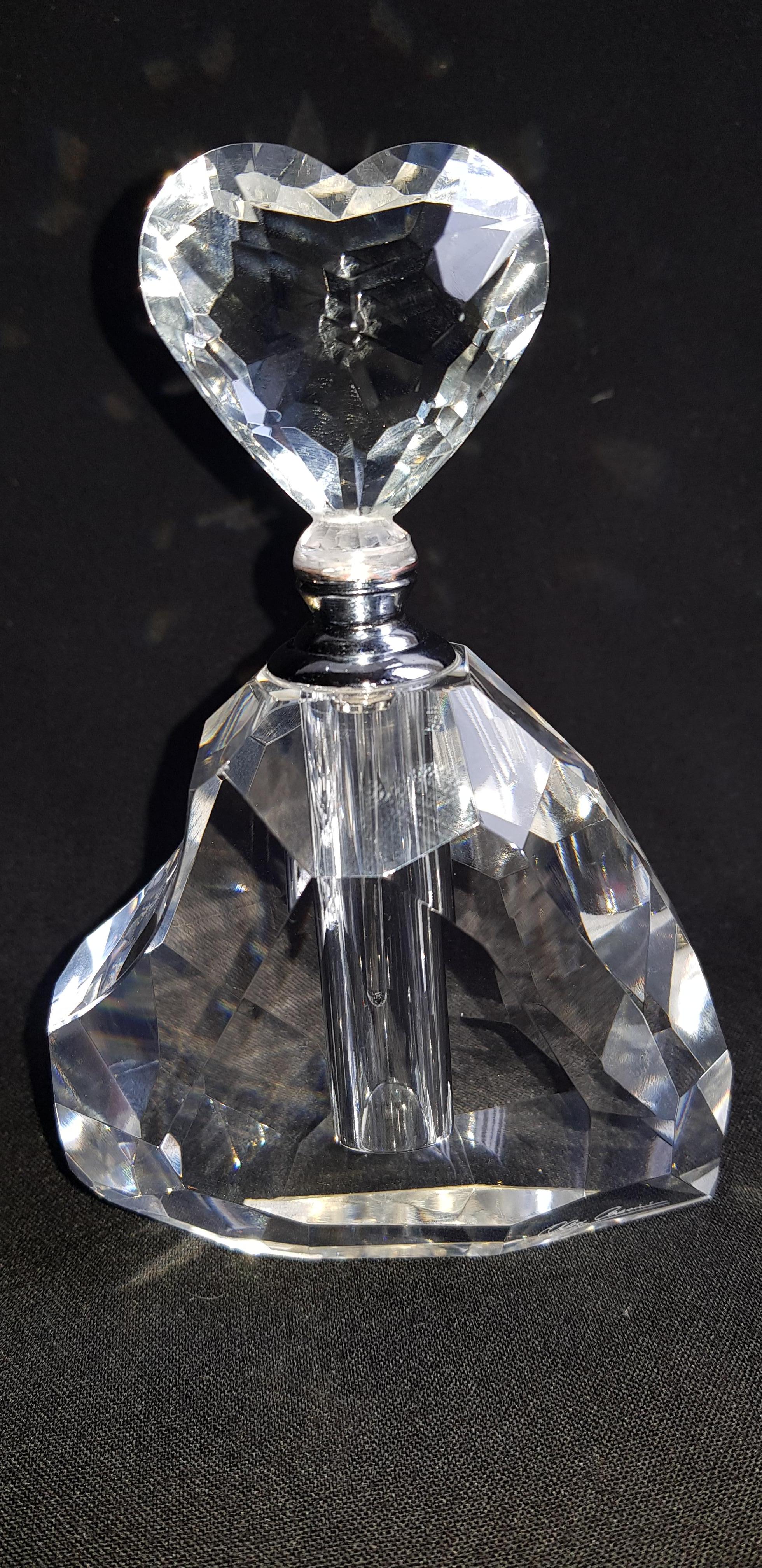 Vitange Oleg Cassini Signed Crystal Perfume Bottle For Sale 1