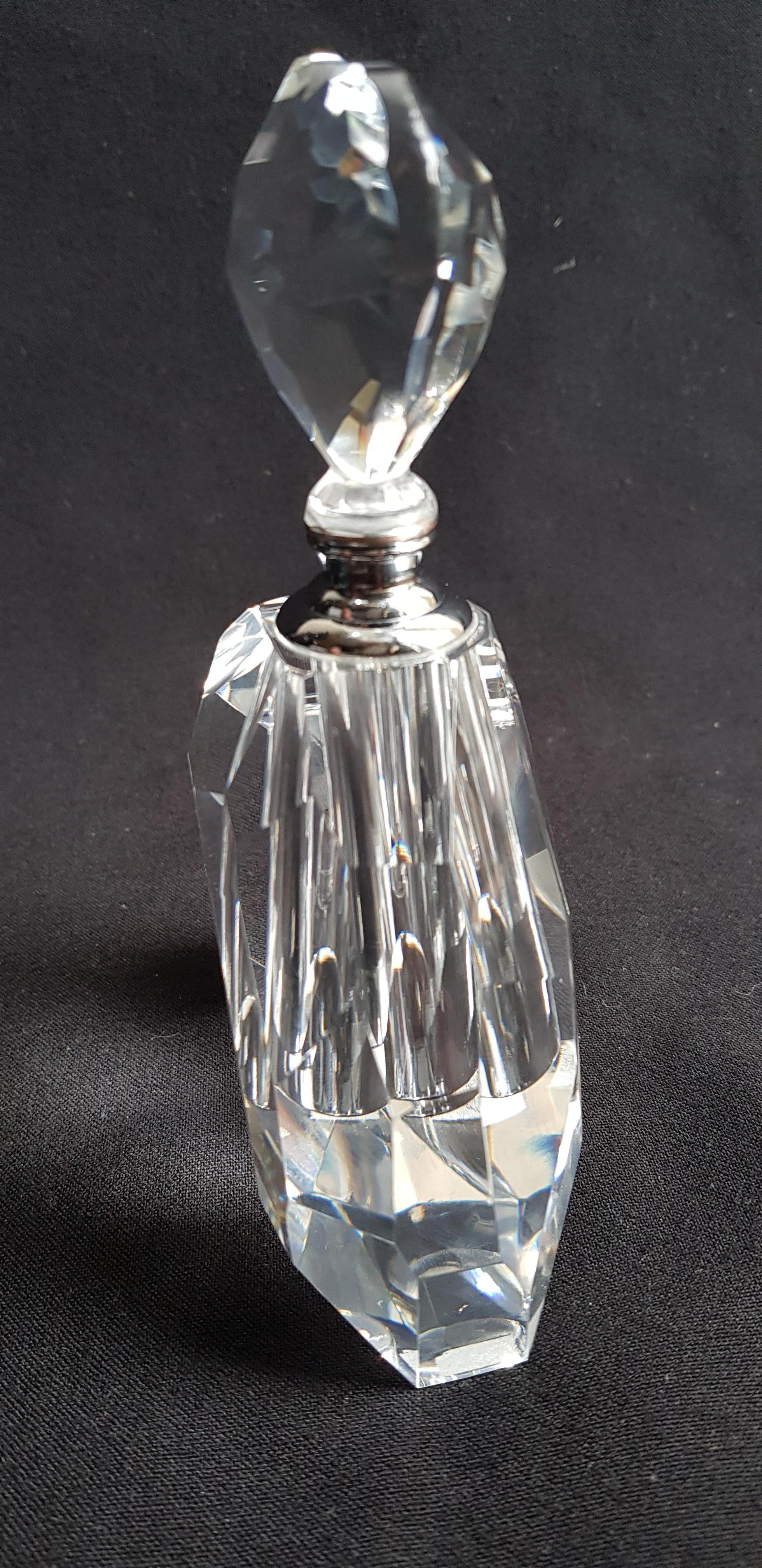 Italian Vitange Oleg Cassini Signed Crystal Perfume Bottle For Sale
