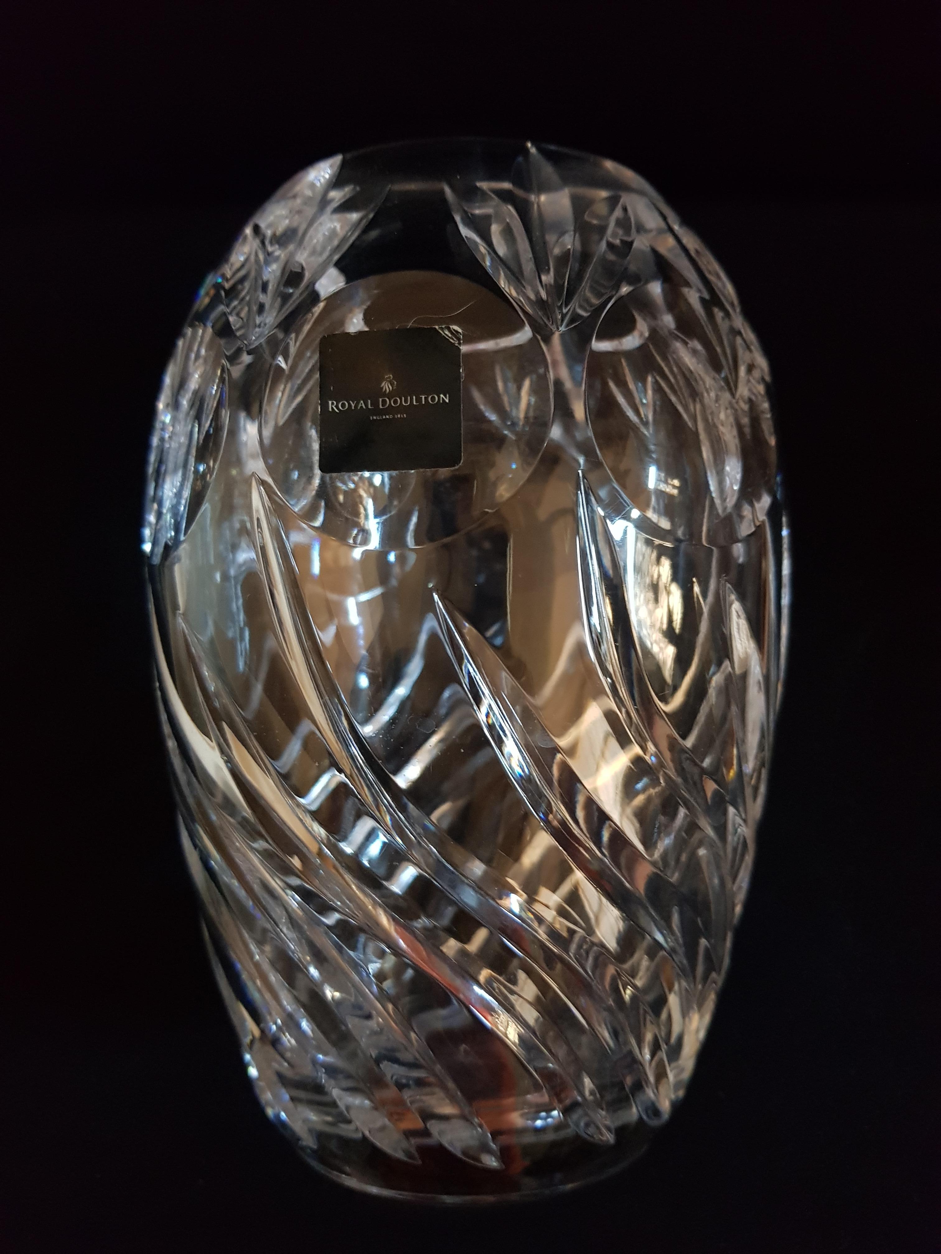 Art Deco Vitange Royal Doulton Crystal Vase For Sale