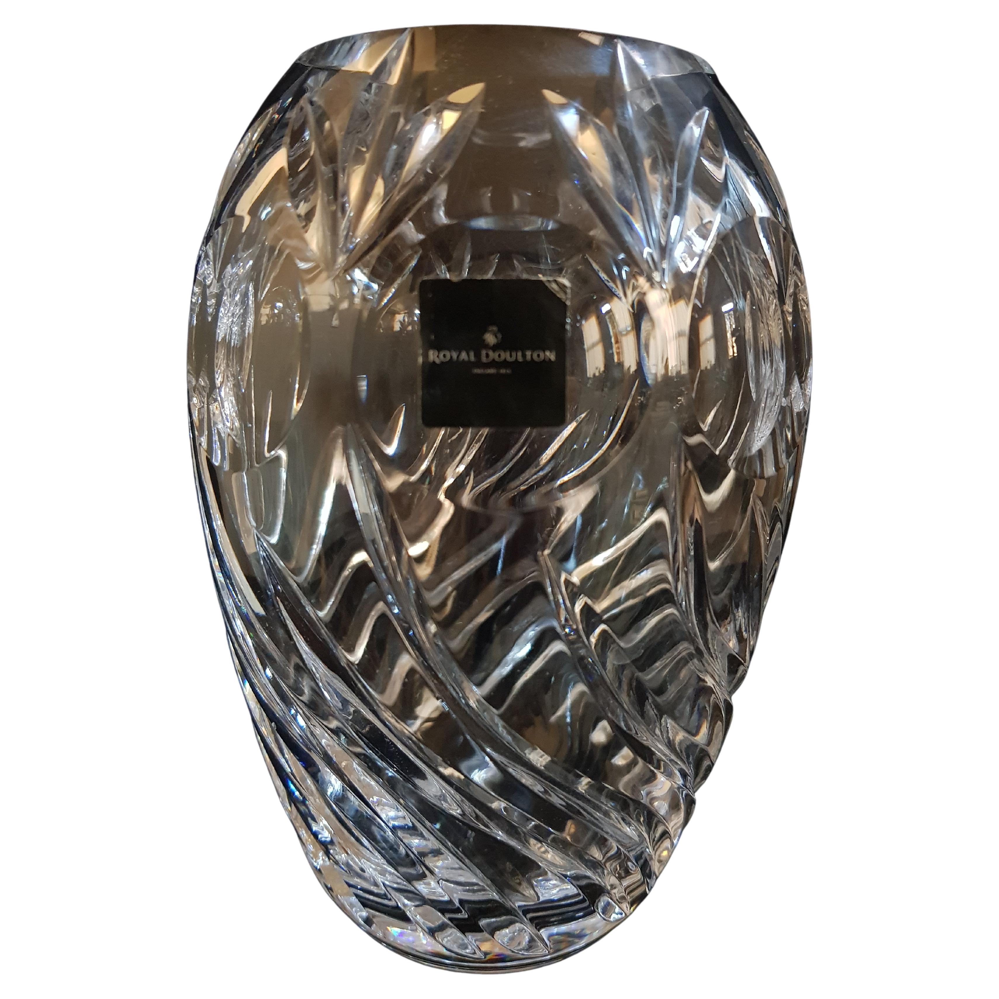 Vitange Royal Doulton Crystal Vase For Sale