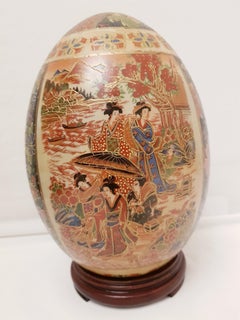Vitange Satsuma Japonese large Ceramic Egg