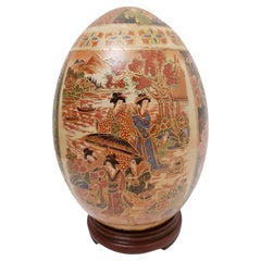 Vitange Satsuma Japonese large Ceramic Egg