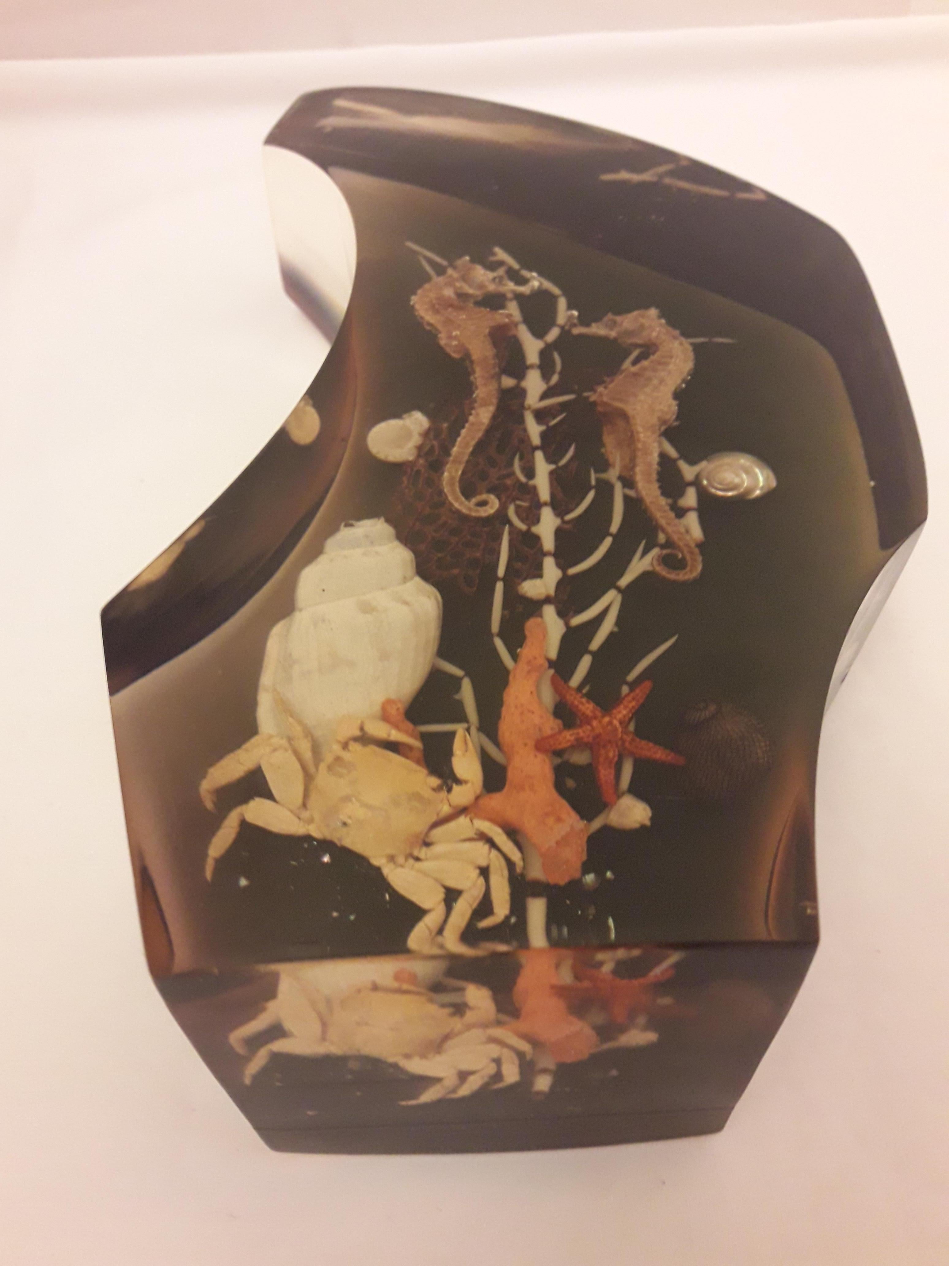 Vitange Seahorses Resin Large Paperweigth In Excellent Condition For Sale In Grantham, GB