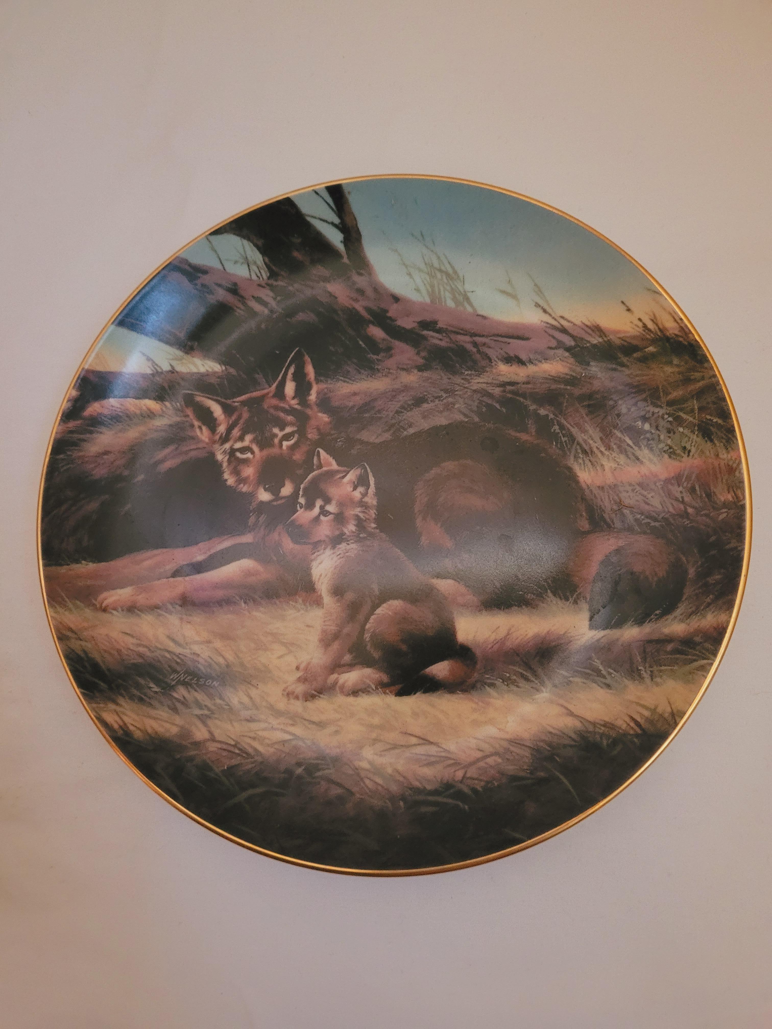 Late 20th Century Vintage Signed Ceramic Decorative Plates For Sale