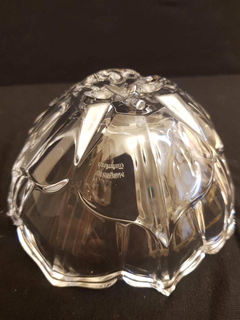 Art Deco Vitange Waterford Marquis Crystal Bowl Signed For Sale