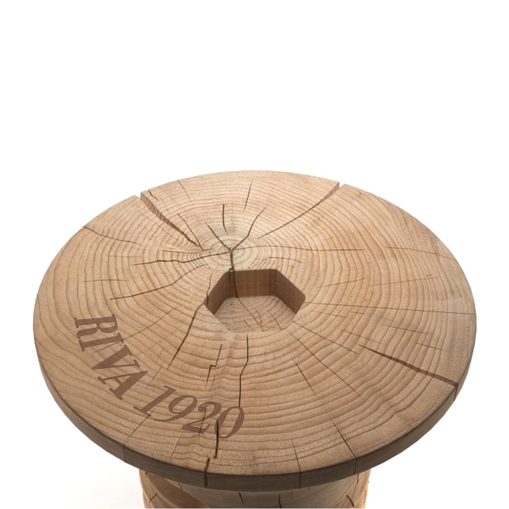 Italian Brugola Cedar Stool by Roberto Giacomucci Made in Italy For Sale