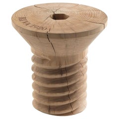 Brugola Cedar Stool by Roberto Giacomucci Made in Italy