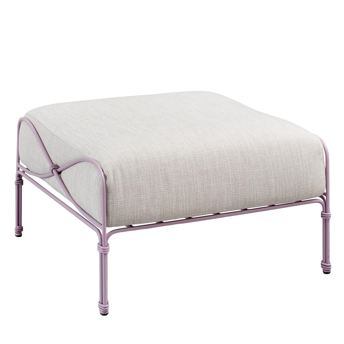 Otomana Vitis Lila y Beige de Ciarmoli Queda Studio en Acero Inoxidable Siglo XXI y contemporáneo en venta