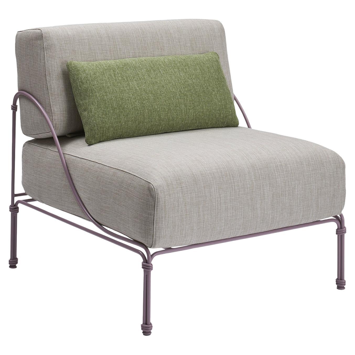Sillón Vitis Lila y Gris de Ciarmroli Queda Studio en Acero Inoxidable