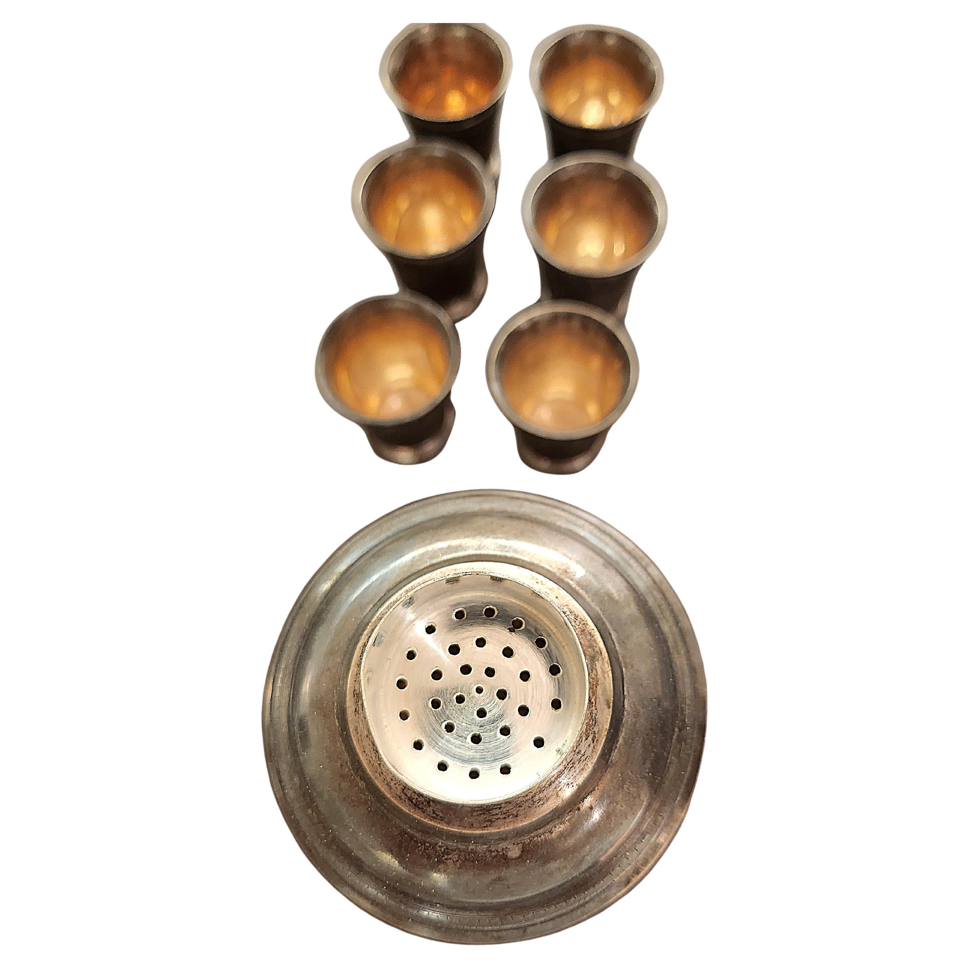 Women's or Men's Vietnamese Soviet Cocktail Shaker Silver Set For Sale