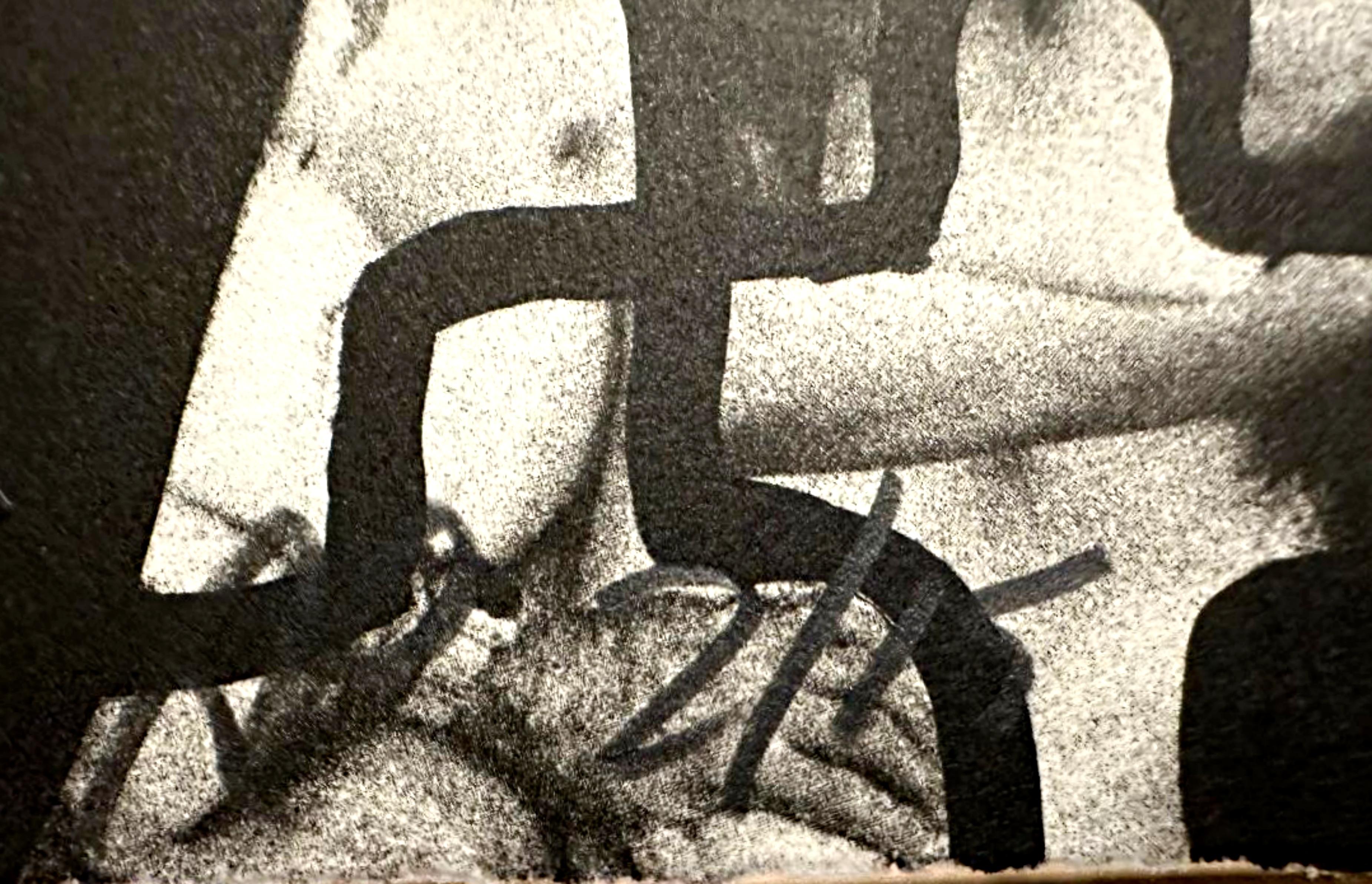 Thou Shalt Not Commit Adultery (The 7th Commandment) lithograph + collage Signed - Beige Figurative Print by Vito Acconci