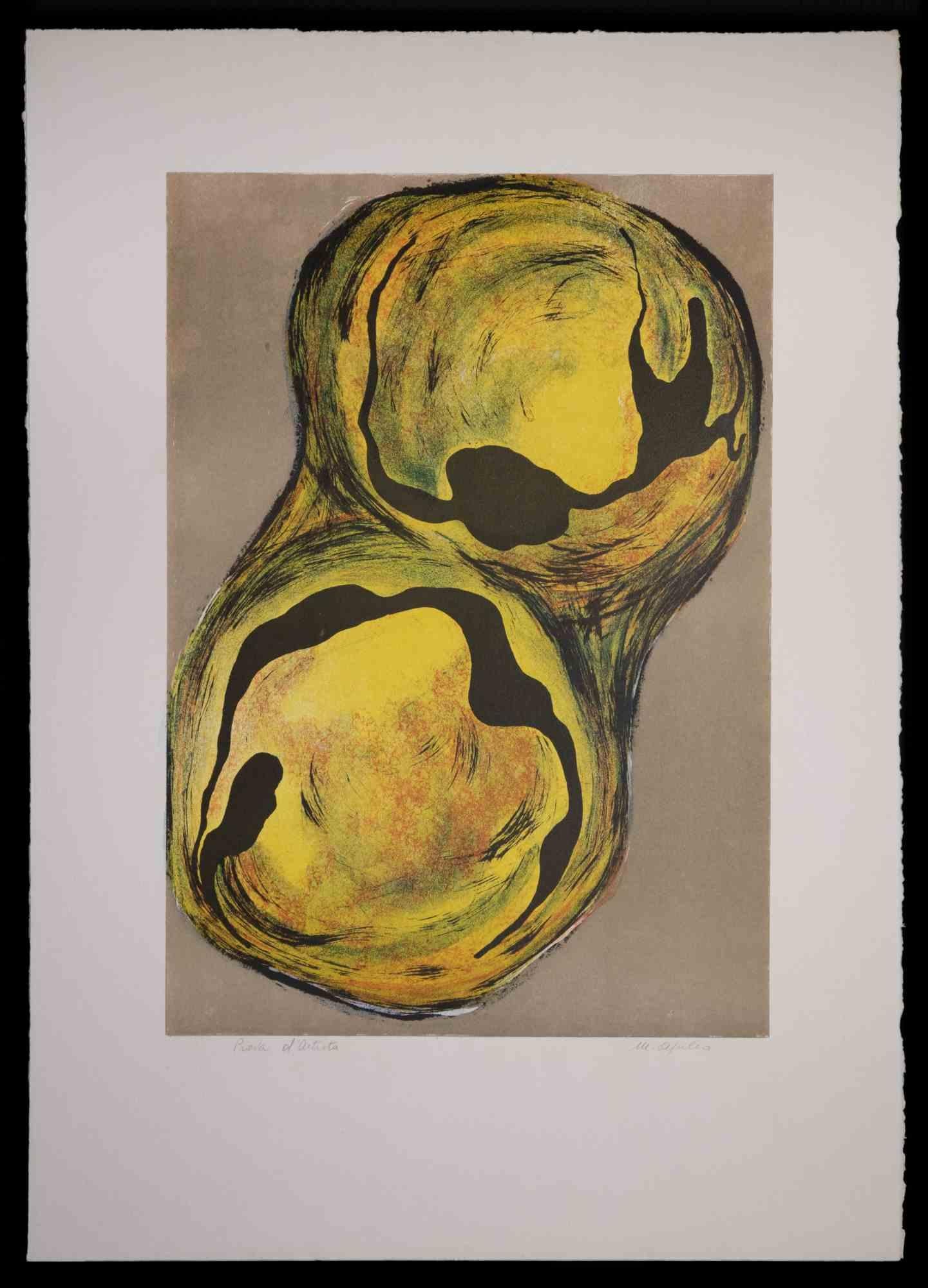 Cellula III is an original lithograph, realized by Vito Apuleo in the 1970s.

Hand-signed on the bottom right. Artist's proof as hand written by the artist on the lower left.