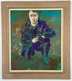 Hombre de cuero fumando