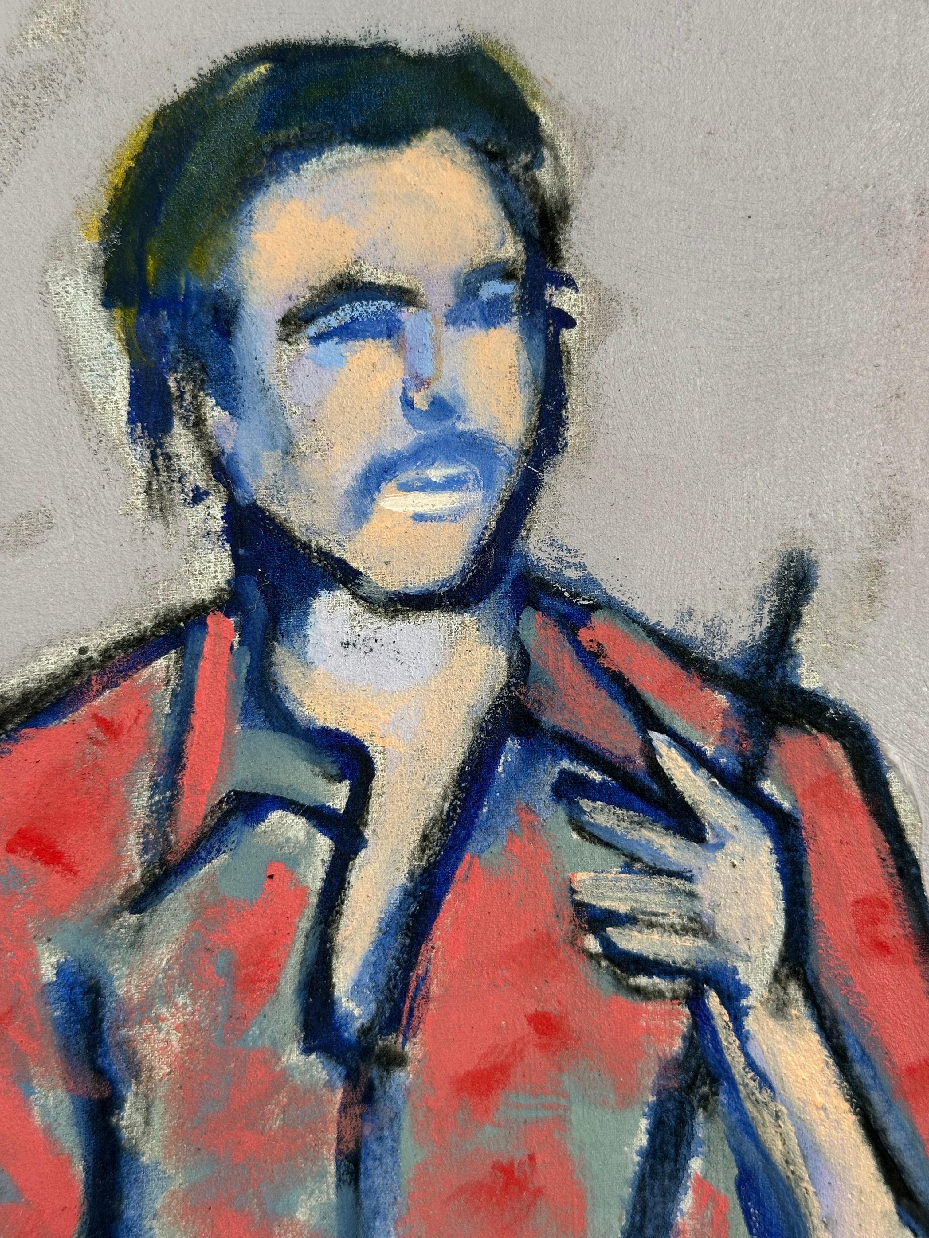 Jugador de billar (retrato masculino) - Painting de Vito Tomasello