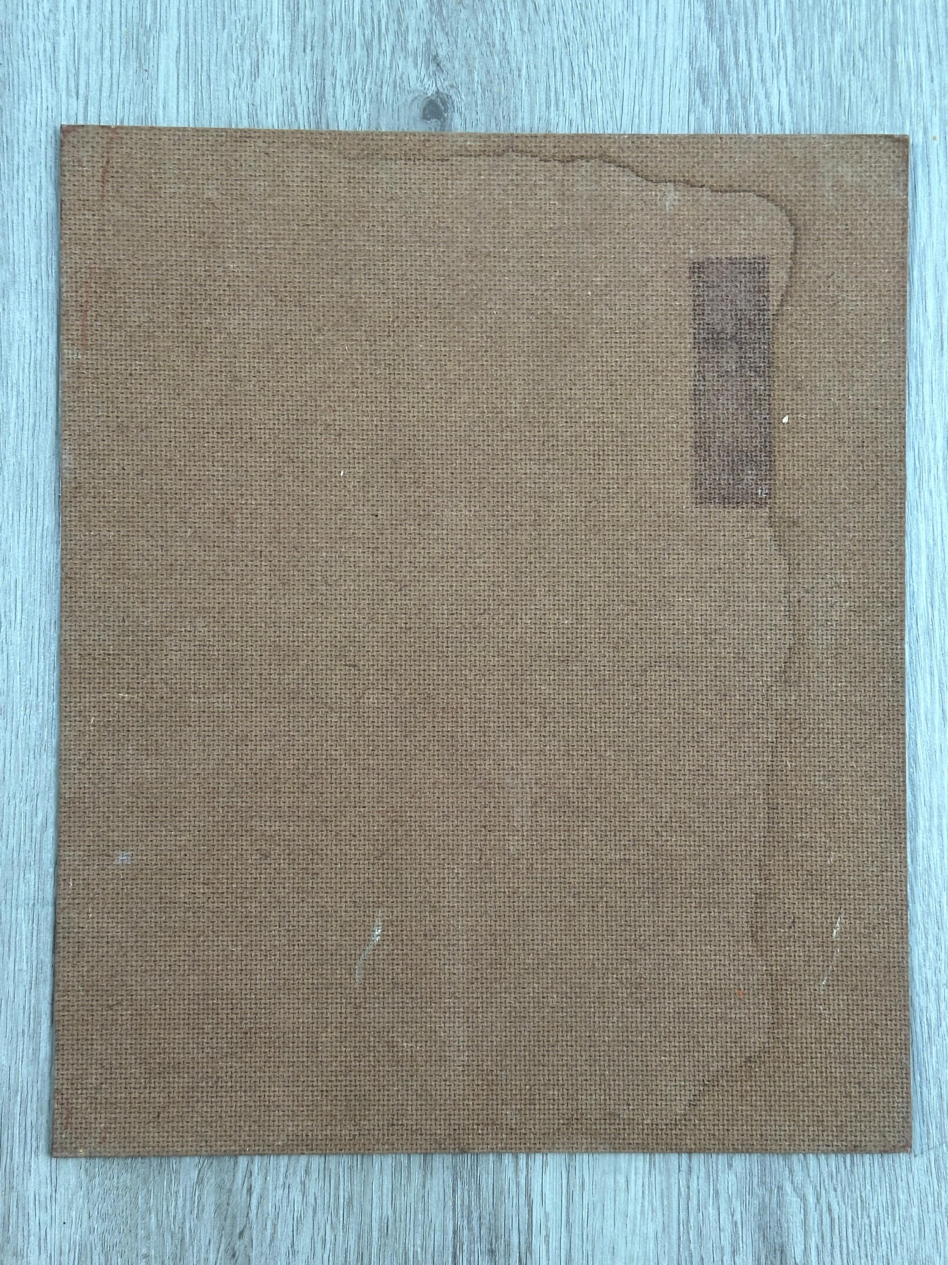 Preciosa ca. 1970  retrato del artista estadounidense Vito Tomasello. Óleo sobre panel de masonita de 10 x 12 pulgadas.  Firmado y fechado abajo a la derecha. 

Residente en Nueva York de toda la vida, Tomasello es conocido sobre todo por sus