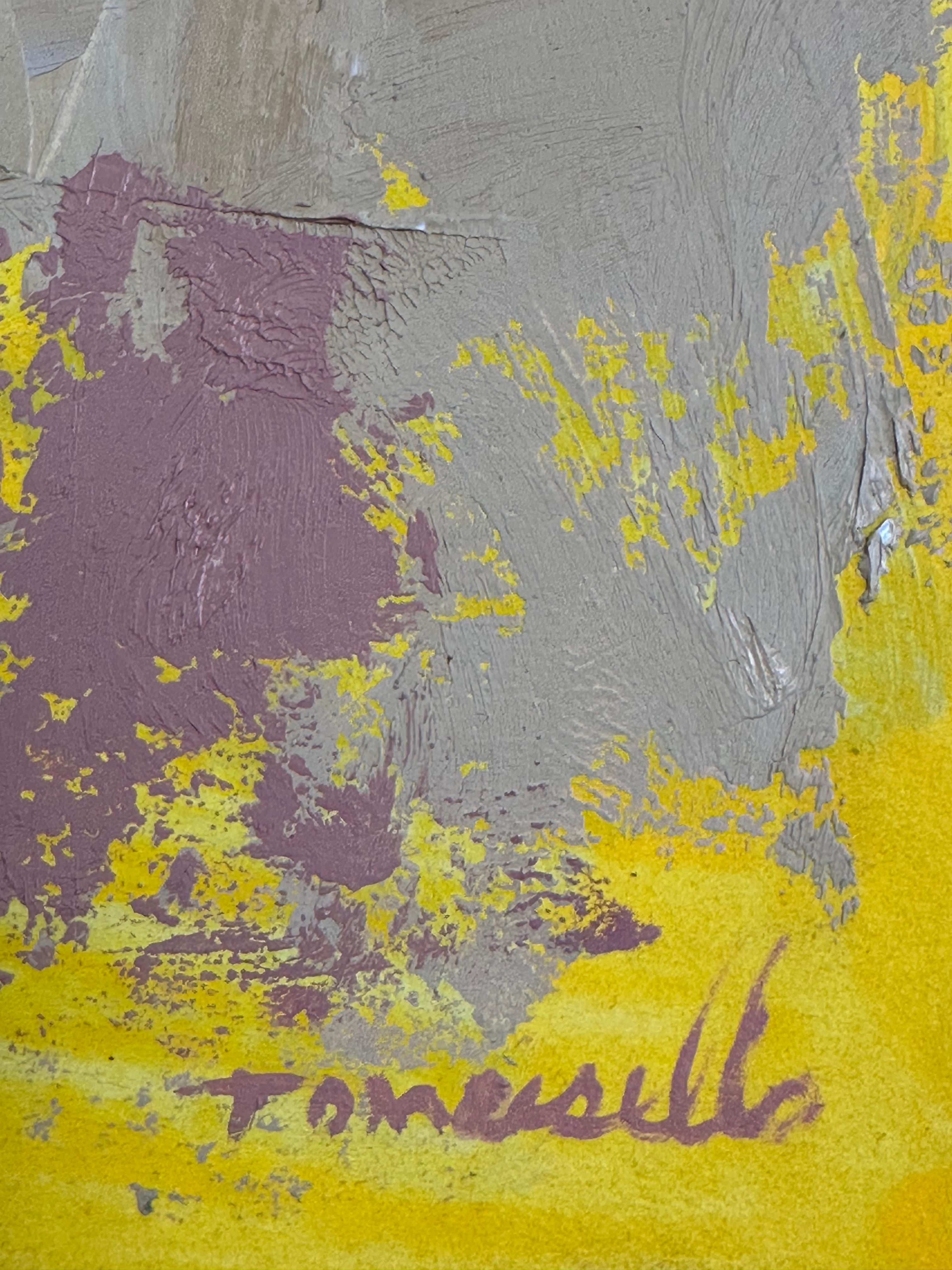 Retrato de joven fumando - Abstract Painting Naranja de Vito Tomasello