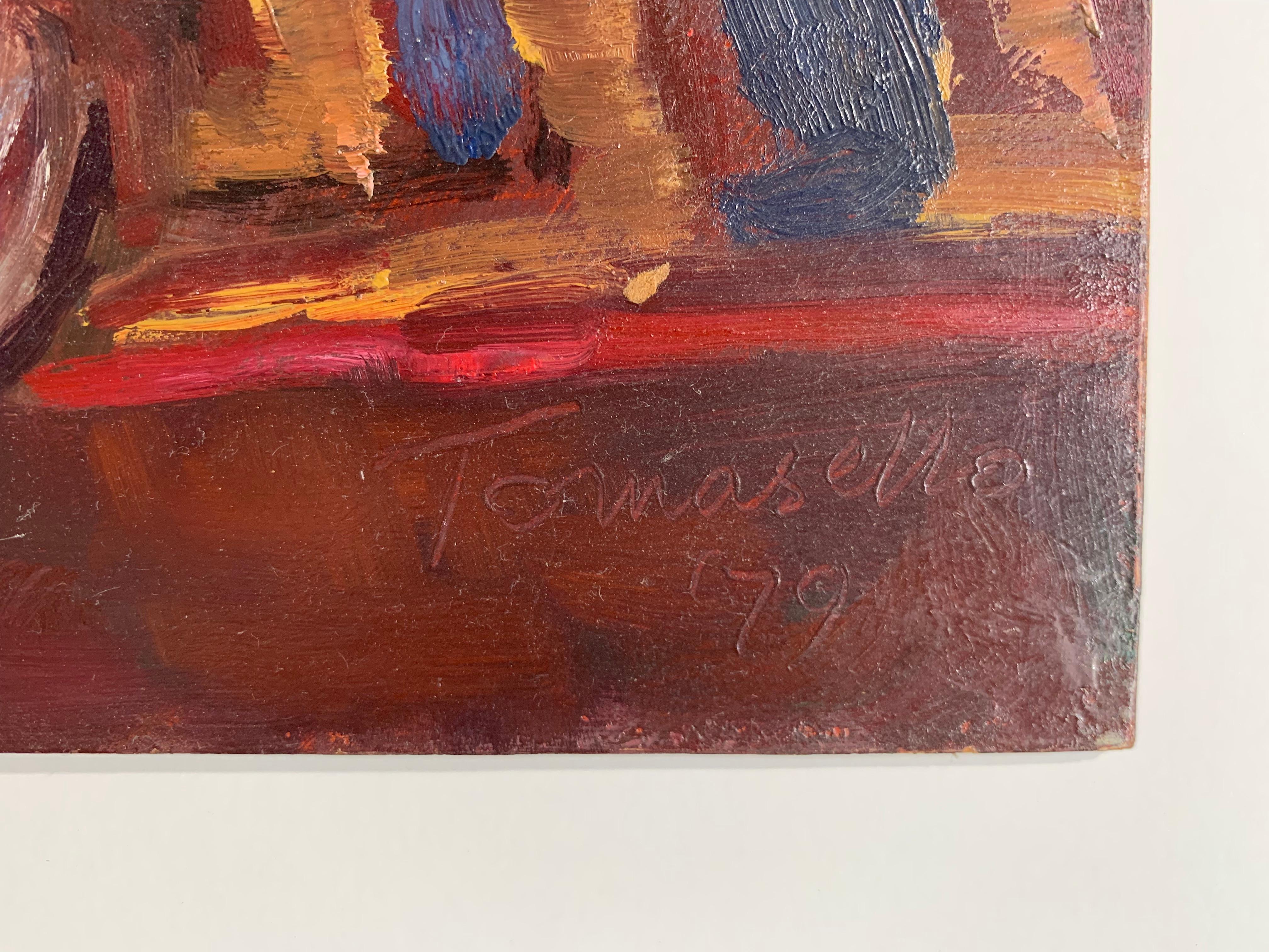 Natura morta con ciotola di fragole - Painting di Vito Tomasello