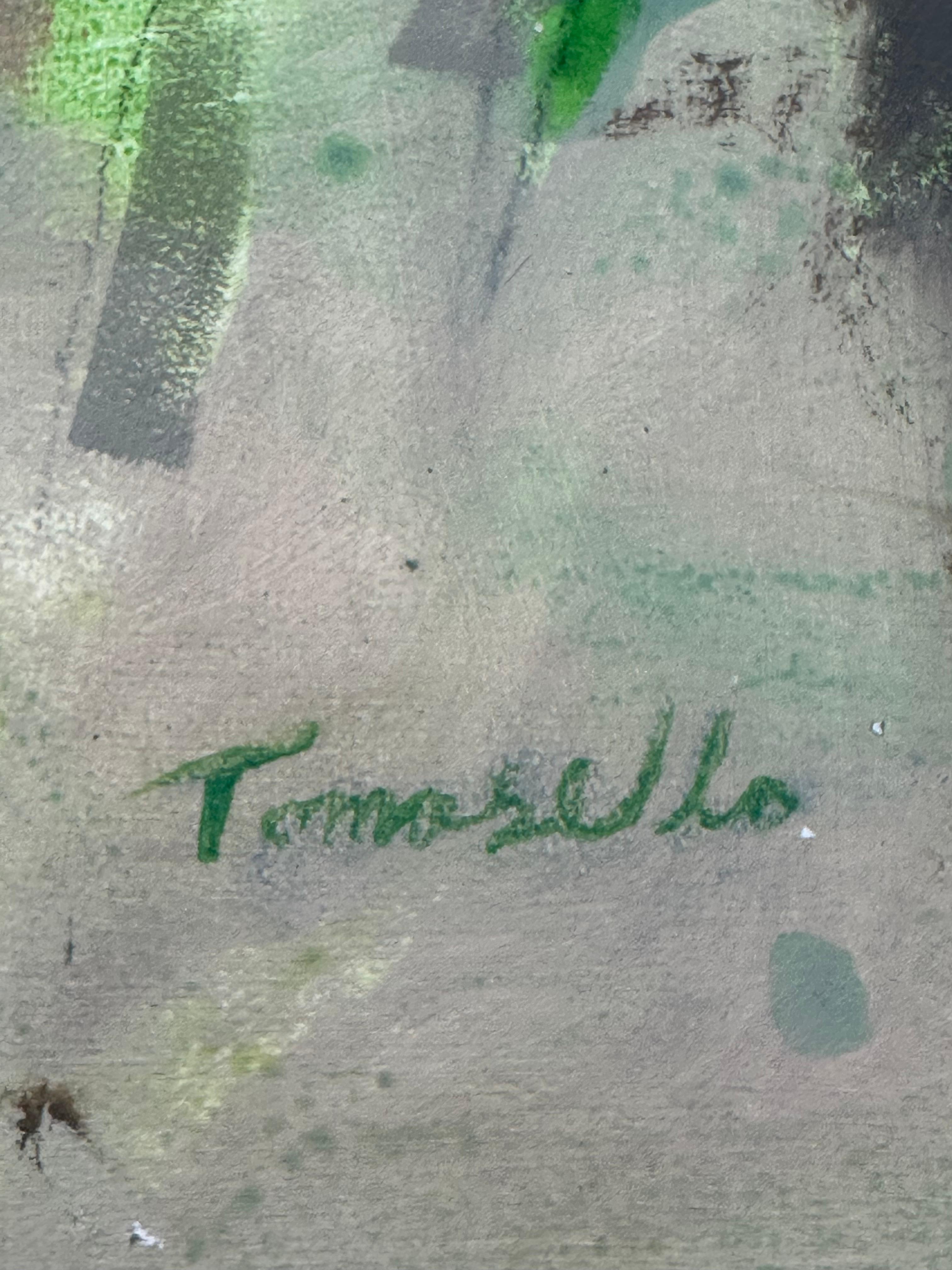 Precioso retrato de hacia 1960 del artista estadounidense Vito Tomasello. Óleo sobre tabla ilustración de tamaño 21,5 x 30 pulgadas.  Firmado abajo a la derecha. 

Residente en Nueva York de toda la vida, Tomasello es conocido sobre todo por sus